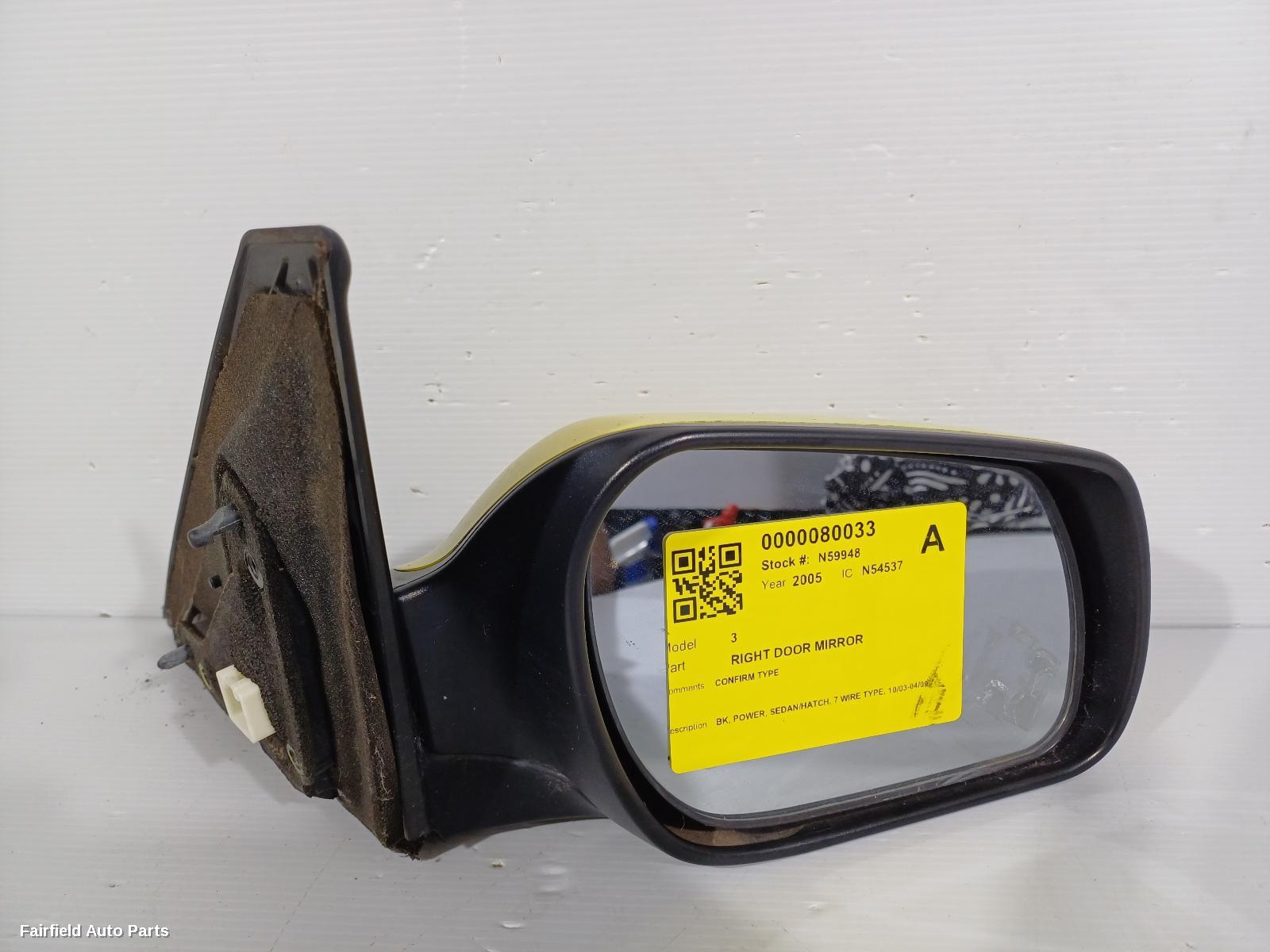 2003-2009 Mazda 3 Right Door Mirror