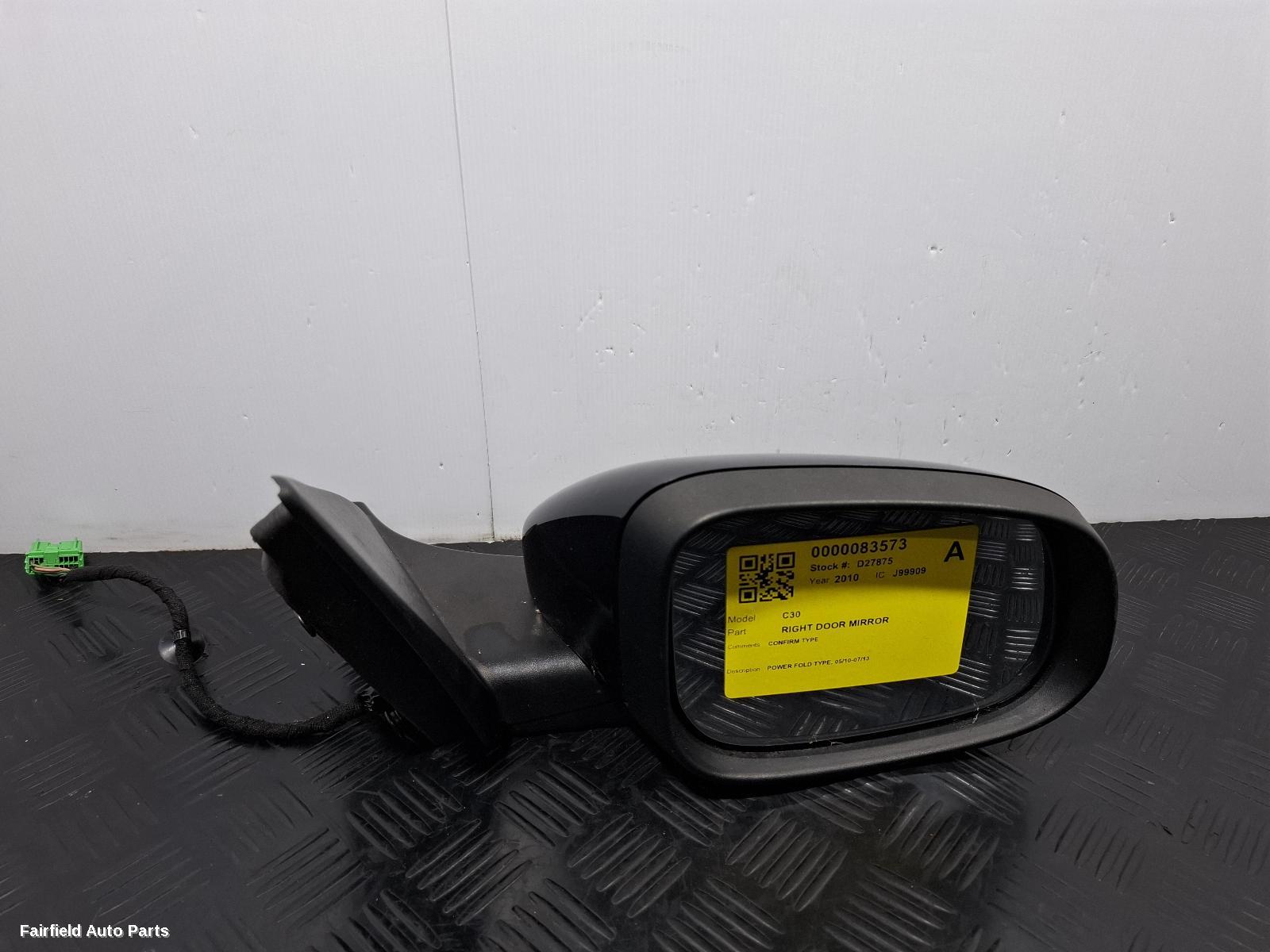 2010-2013 Volvo C30 Right Door Mirror