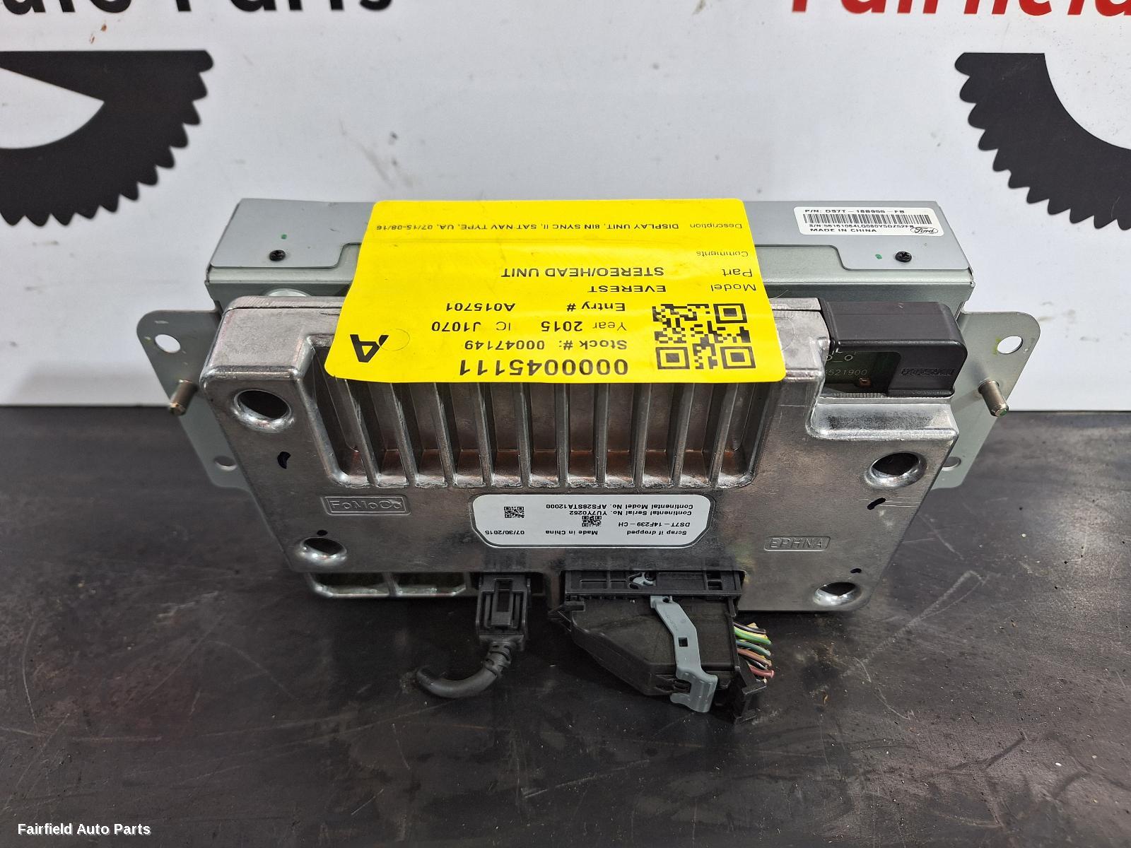 2015-2016 Ford Everest Radio Cd Dvd Sat Tv