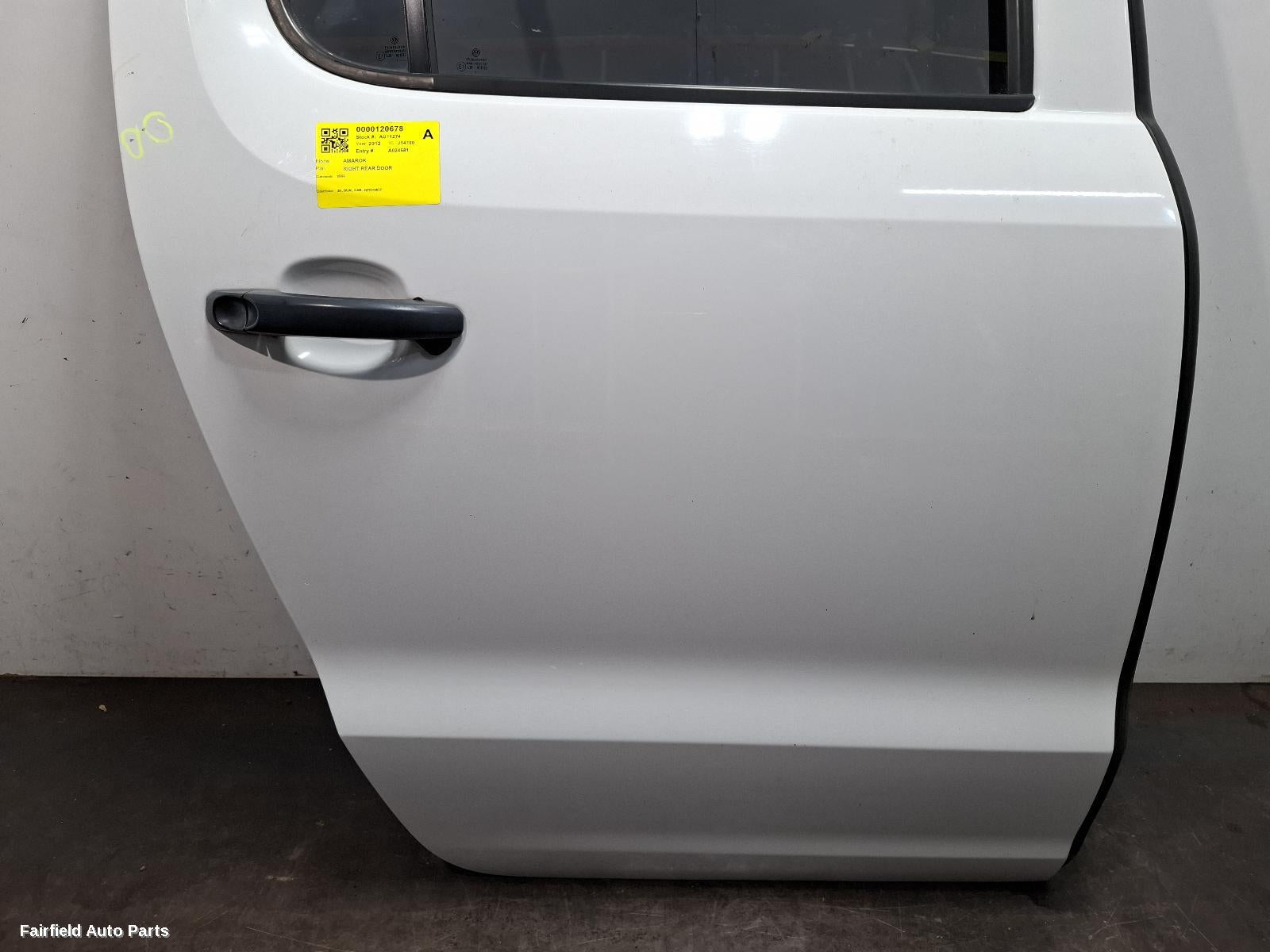 2010-2022 Volkswagen Amarok Right Rear Door Sliding