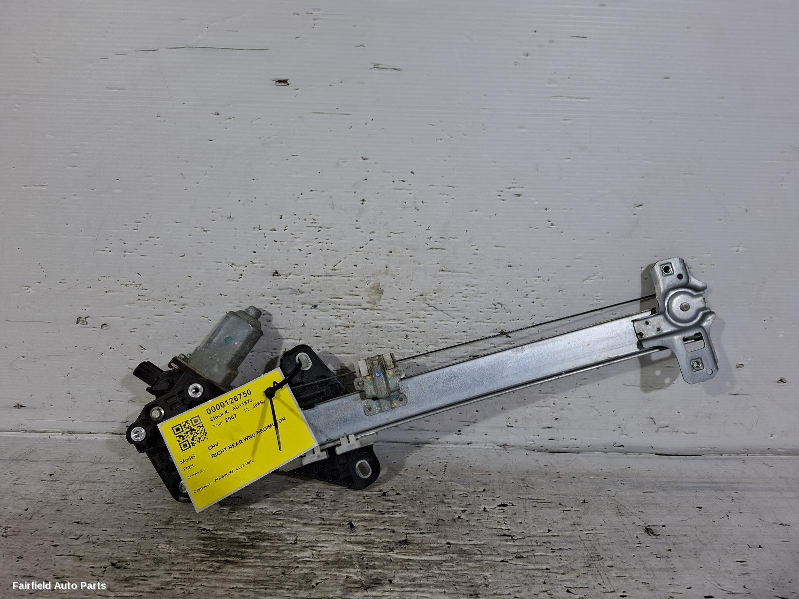 2007-2012 Honda Crv Right Rear Wnd Reg Motor