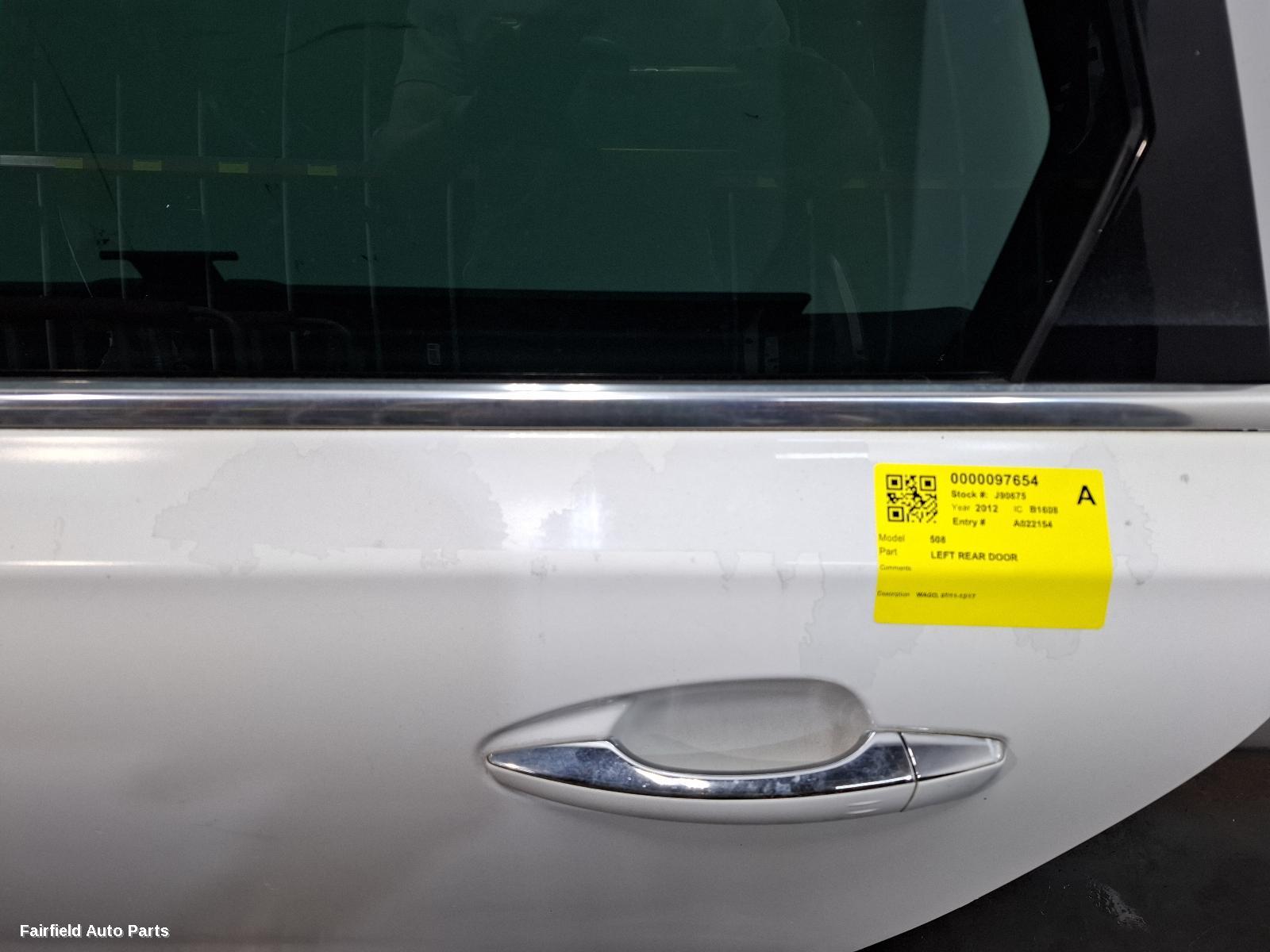 2011-2017 Peugeot 508 Left Rear Door Sliding
