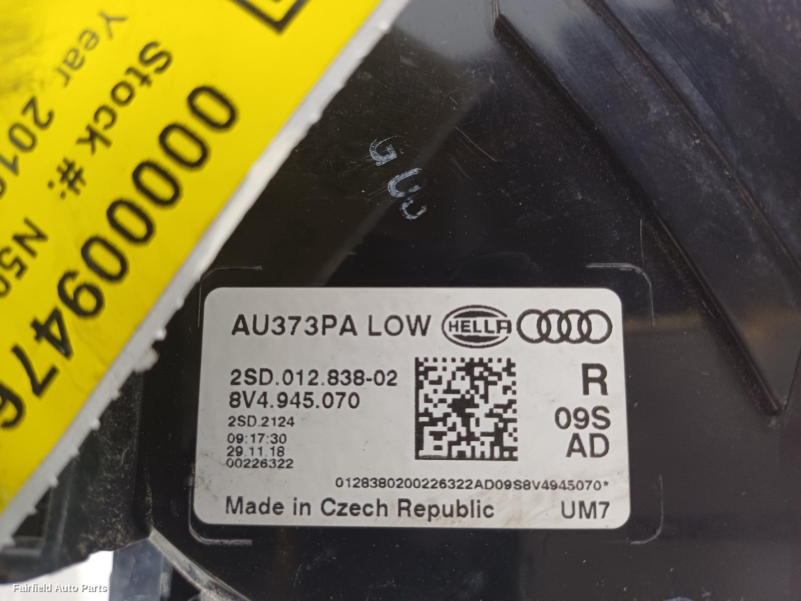 2016-2020 Audi A3 Right Taillight