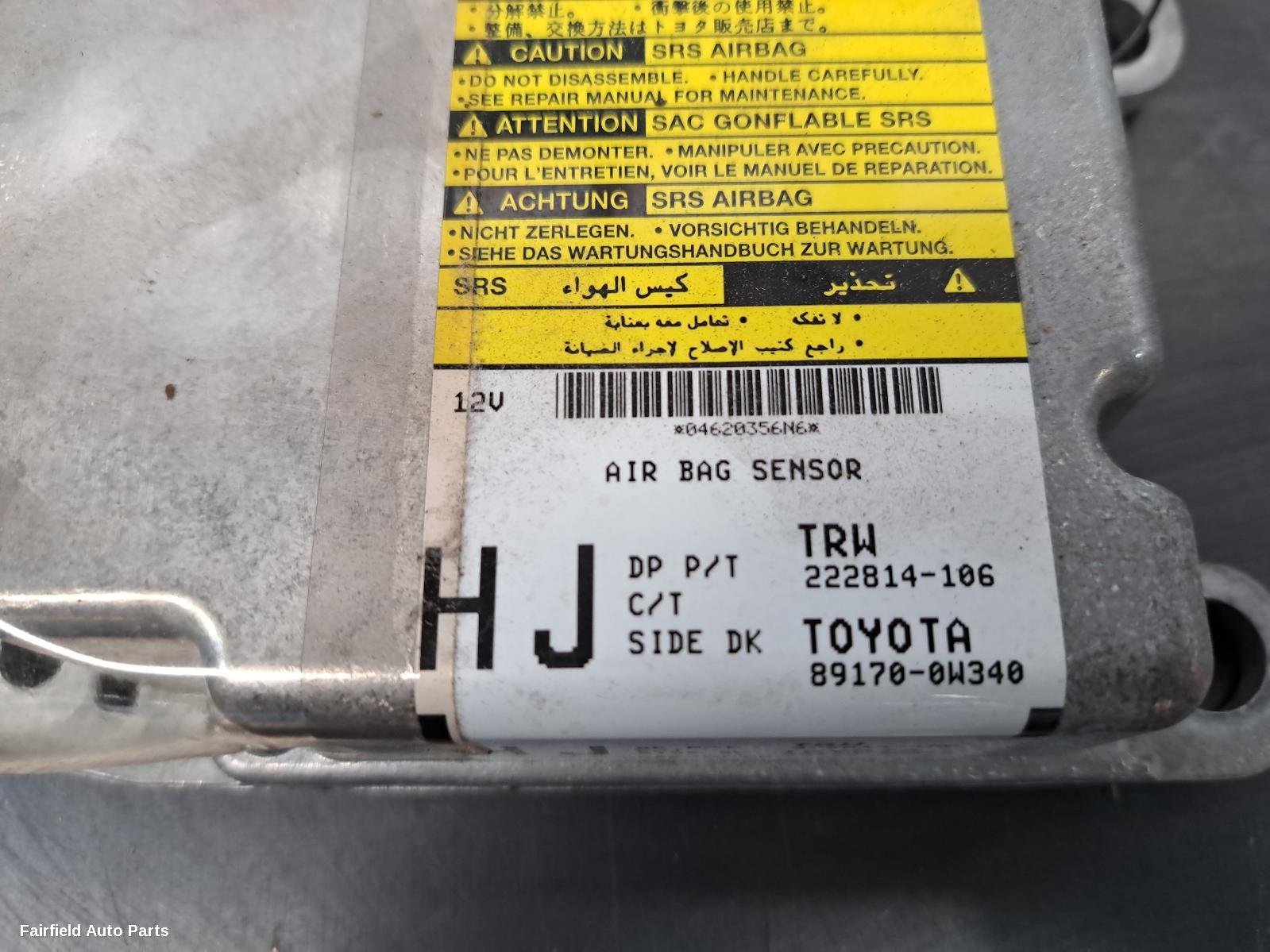 2007-2013 Toyota Corolla Airbag Module Sensor