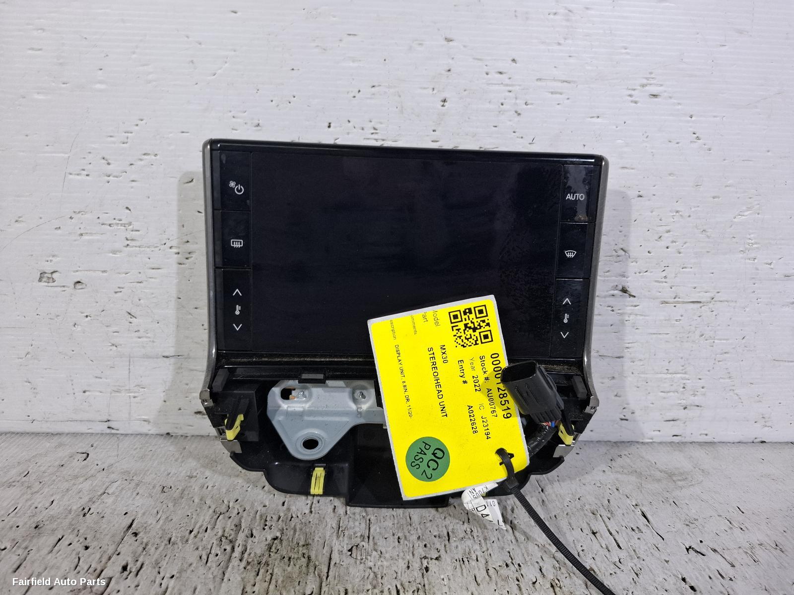 2020-2023 Mazda Mx30 Radio Cd Dvd Sat Tv