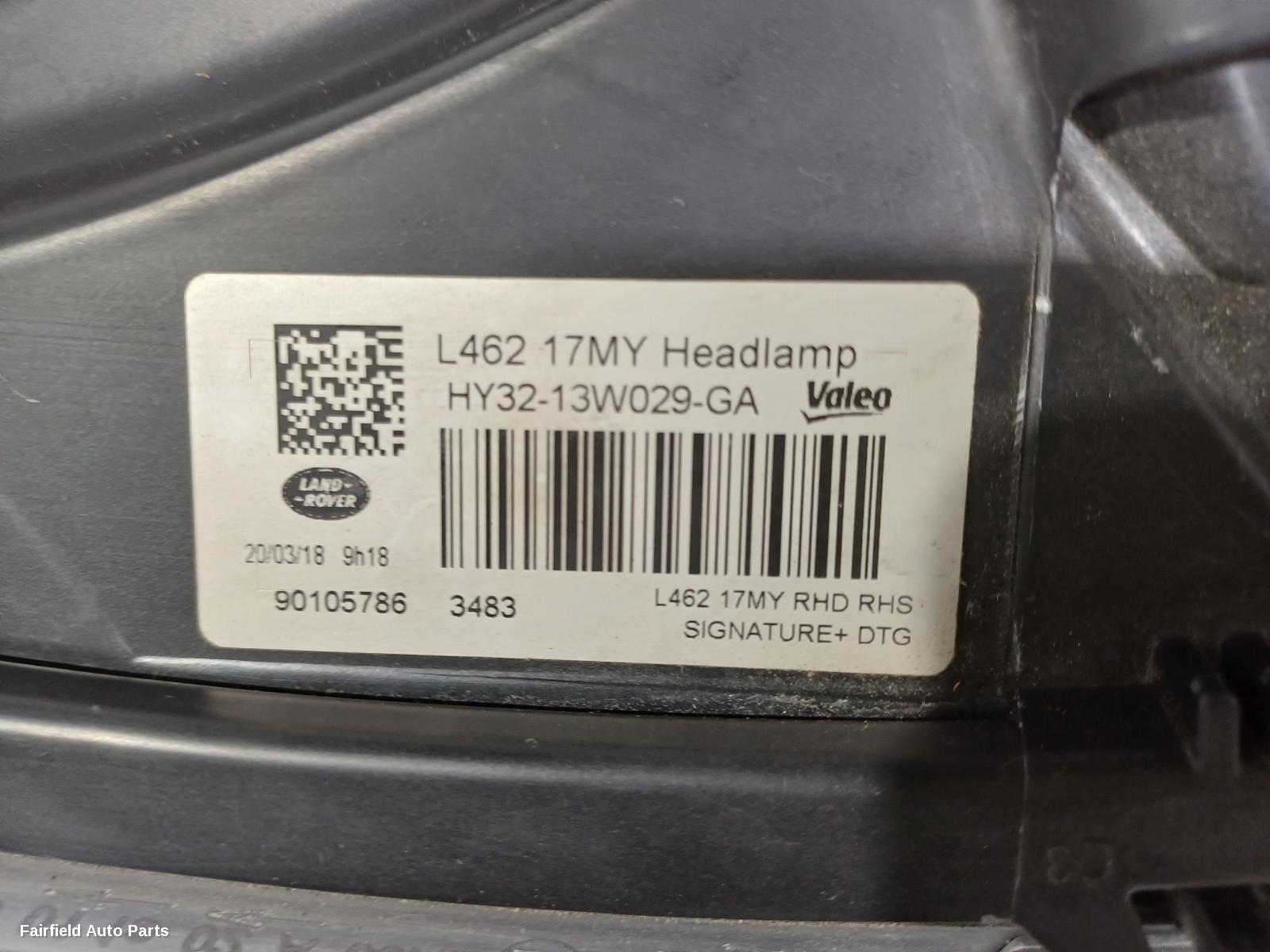 2016-2020 Land Rover Discovery Right Headlamp