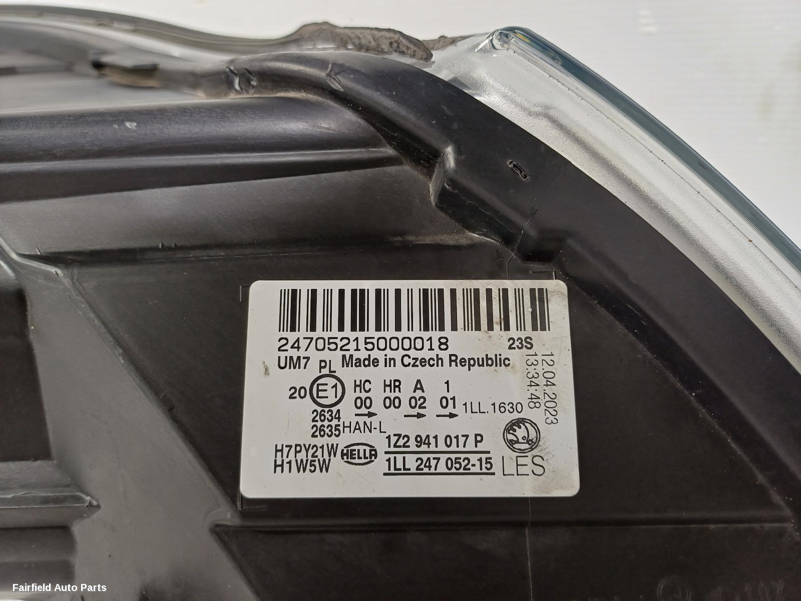 2008-2013 Skoda Octavia Left Headlamp