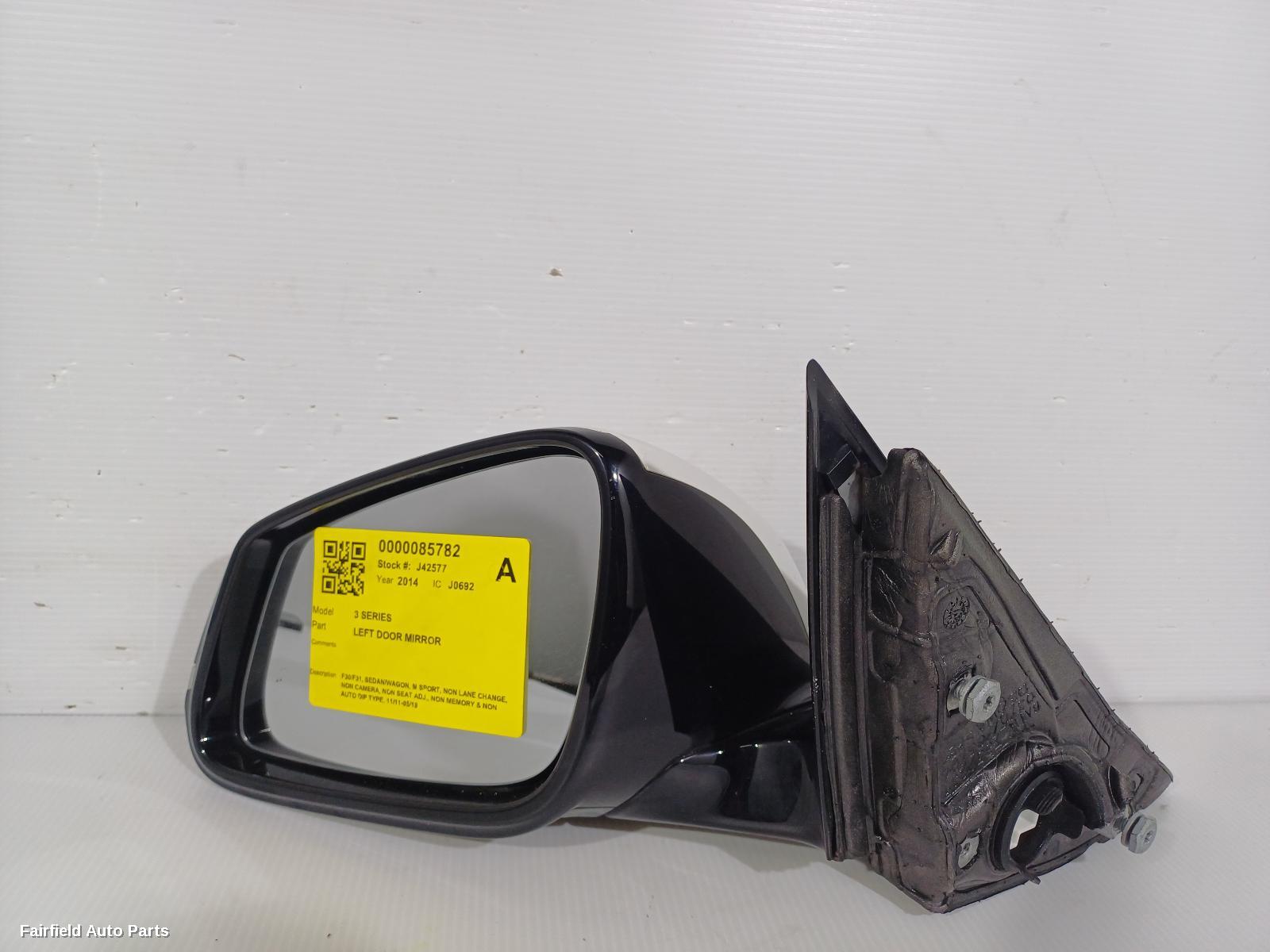 2011-2019 Bmw 3 Series Left Door Mirror