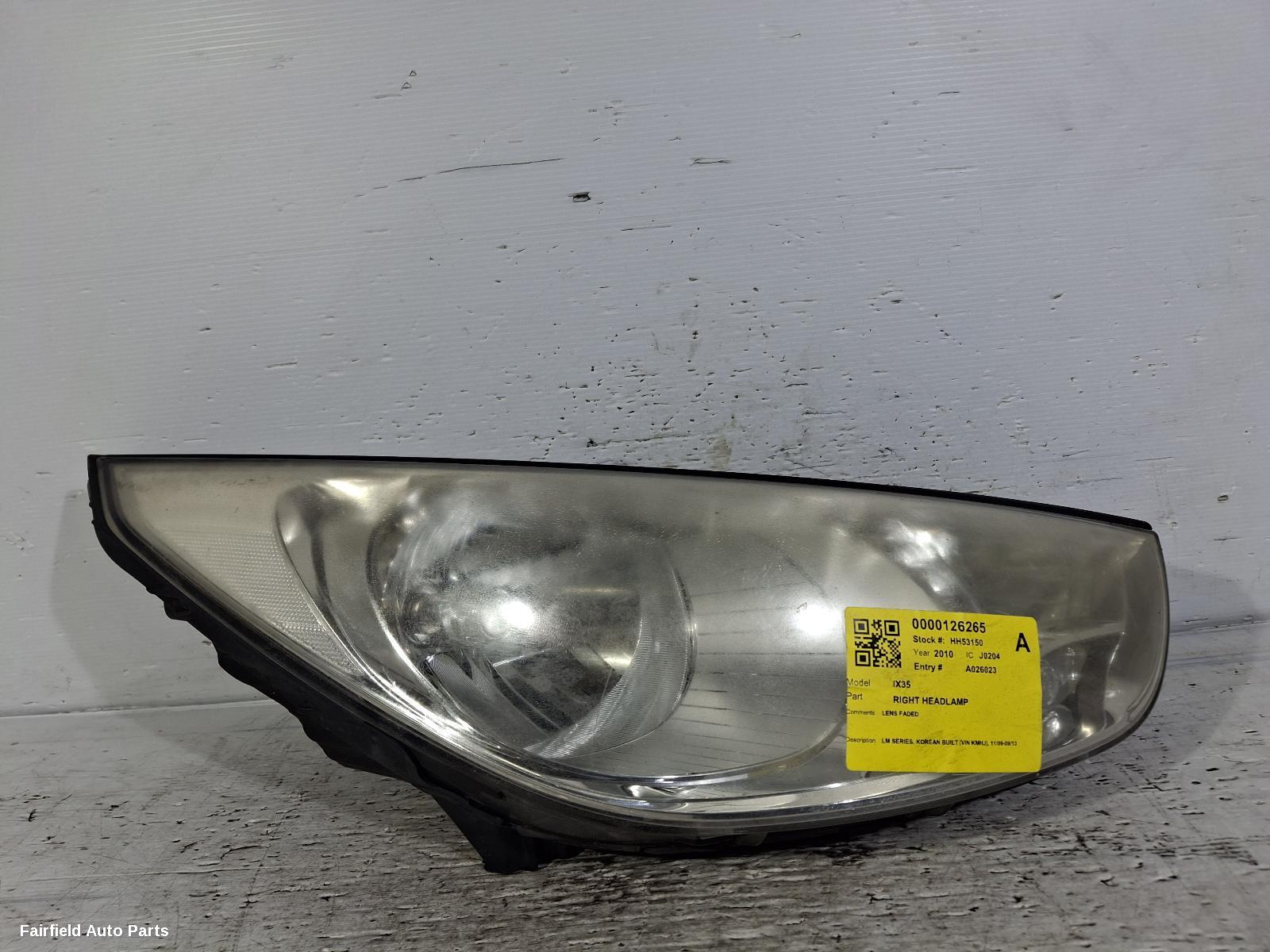 2009-2013 Hyundai Ix35 Right Headlamp