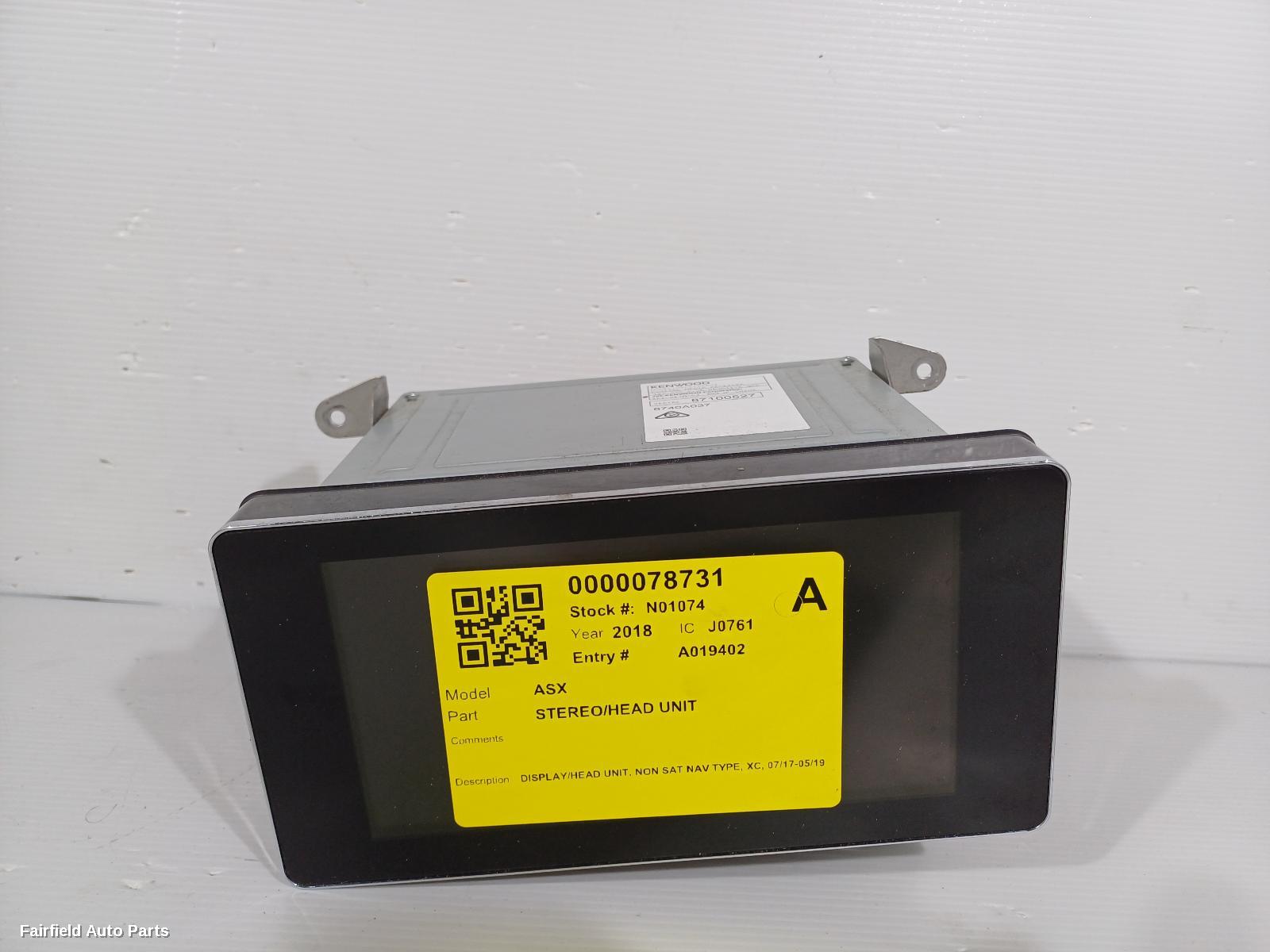 2017-2019 Mitsubishi Asx Radio Cd Dvd Sat Tv