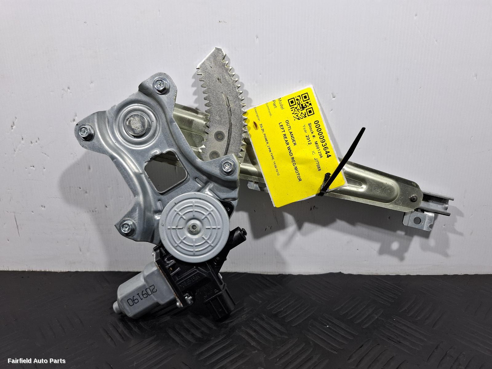 2006-2012 Mitsubishi Outlander Left Rear Wnd Reg Motor