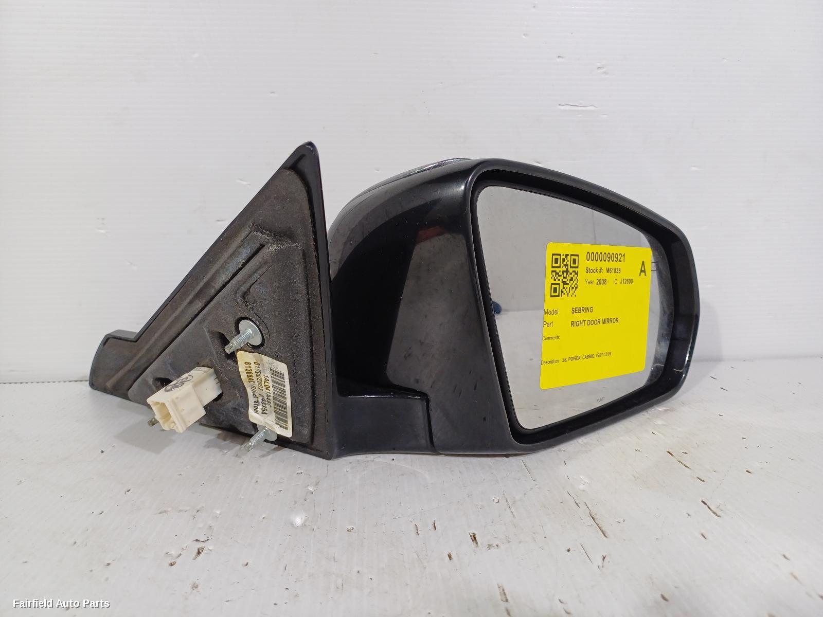 2007-2009 Chrysler Sebring Right Door Mirror