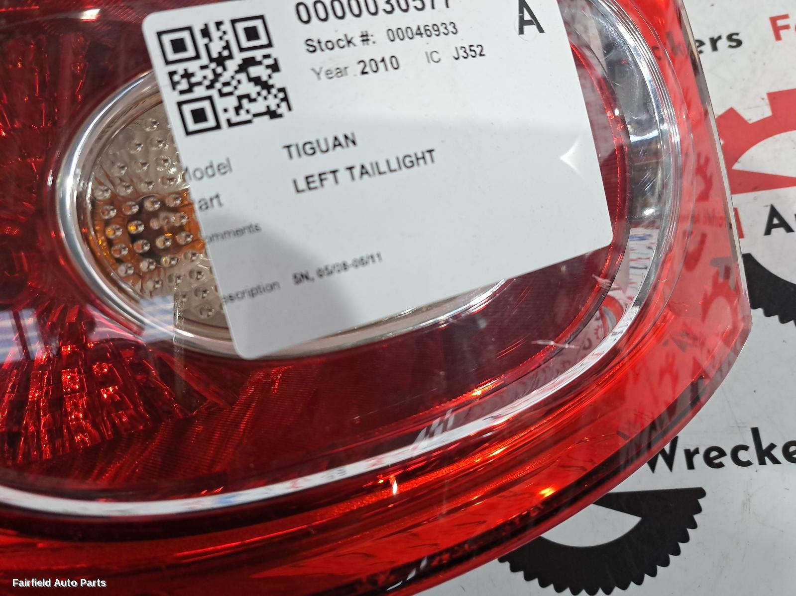 2008-2011 Volkswagen Tiguan Left Taillight