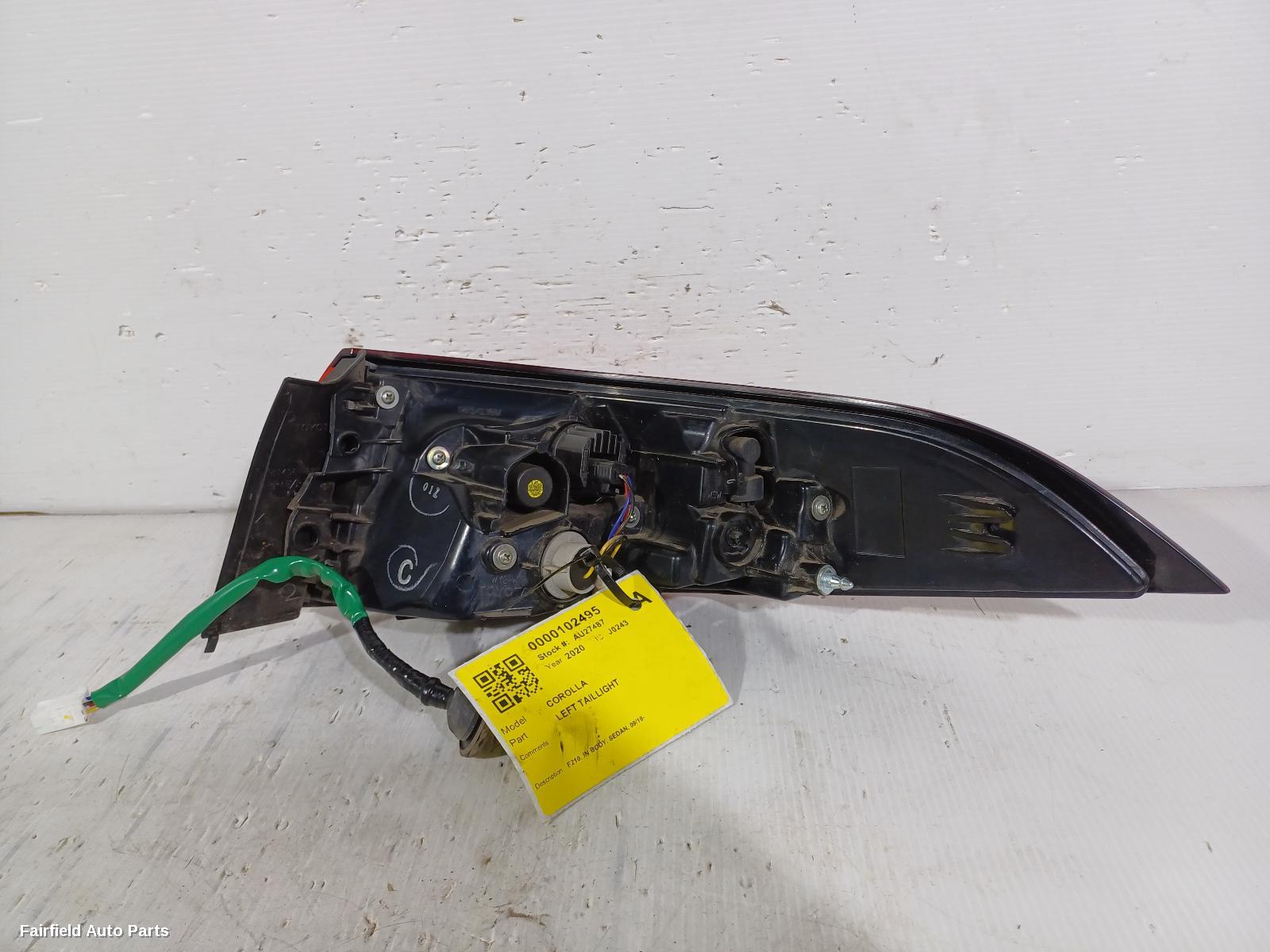2019-2026 Toyota Corolla Left Taillight