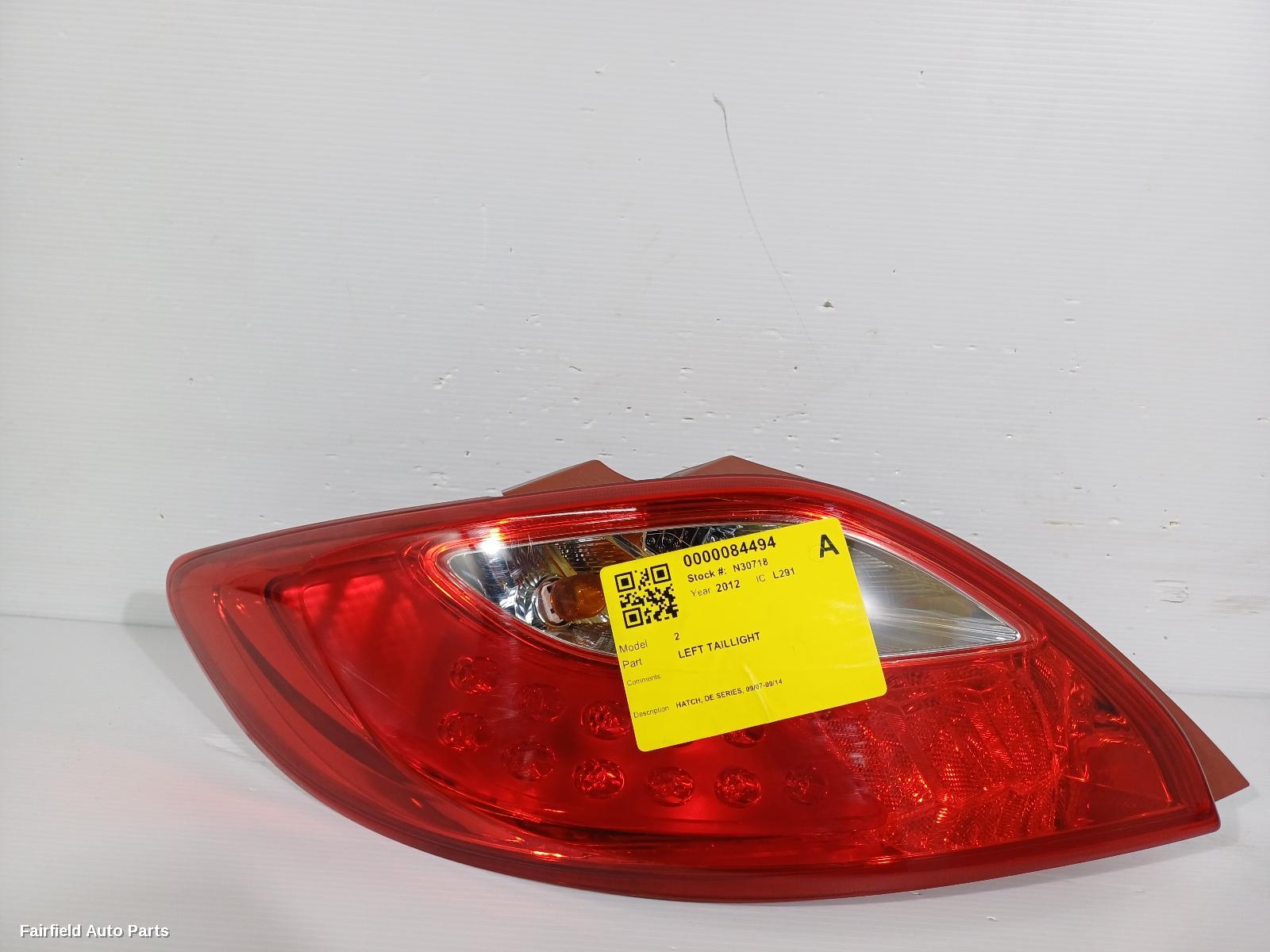 2007-2014 Mazda 2 Left Taillight
