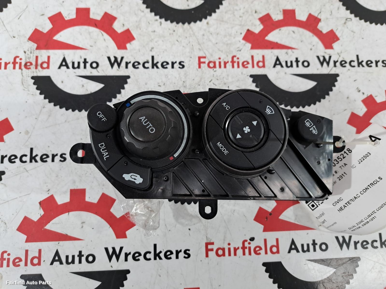 2009-2011 Honda Civic Heater Ac Controls