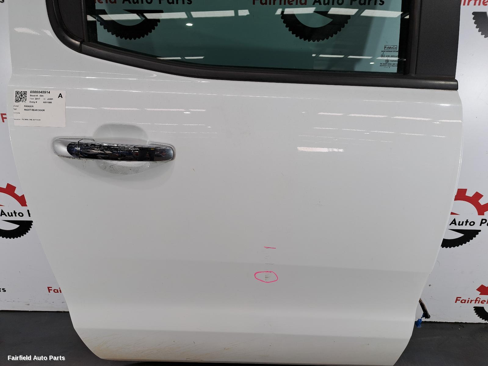 2011-2022 Ford Ranger Right Rear Door Sliding