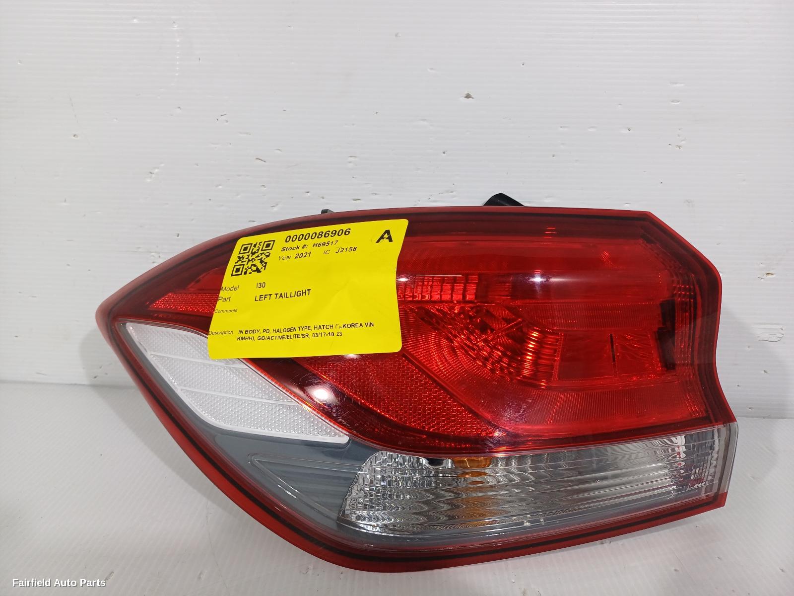 2017-2023 Hyundai I30 Left Taillight