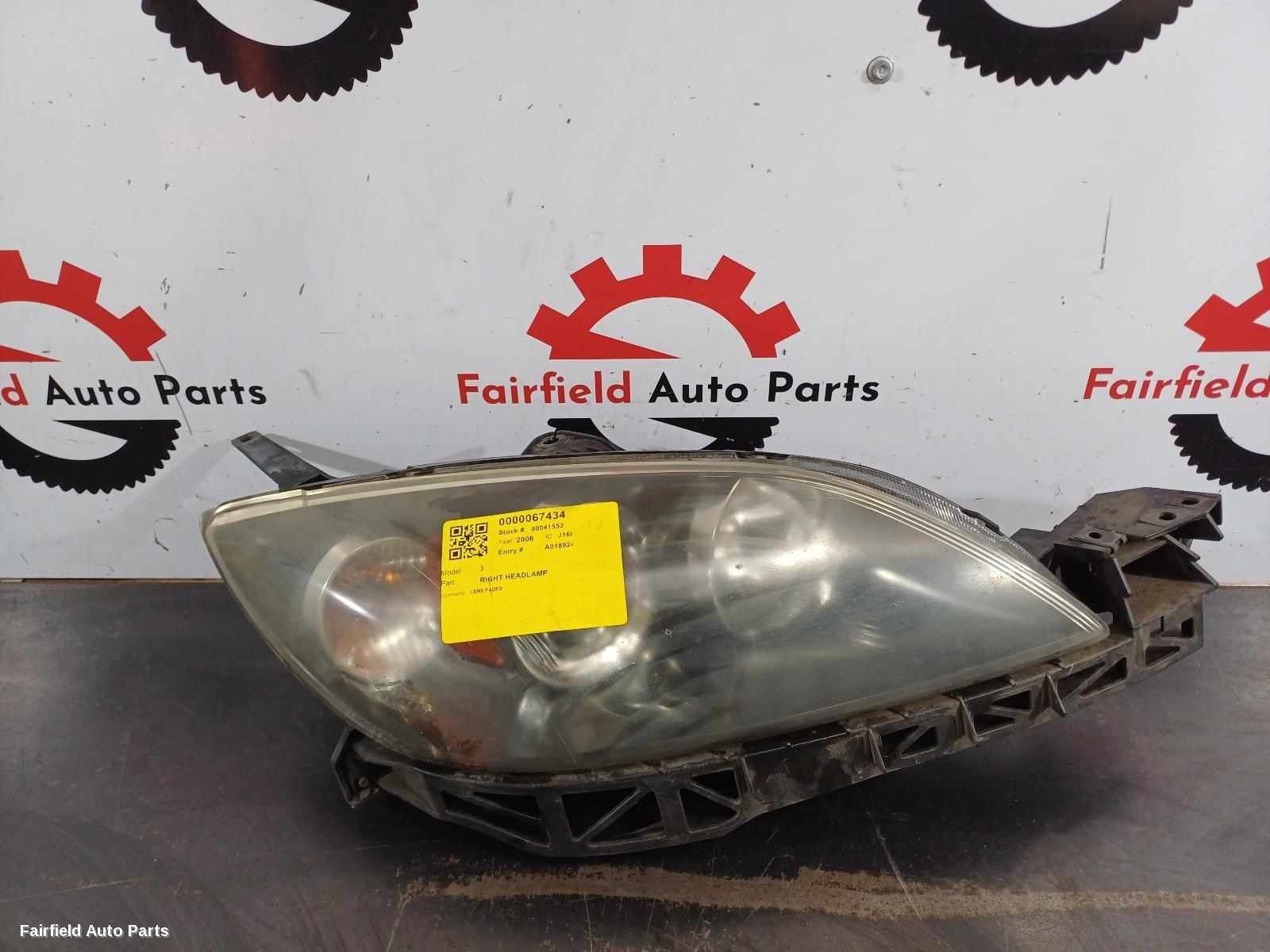 2003-2009 Mazda 3 Right Headlamp
