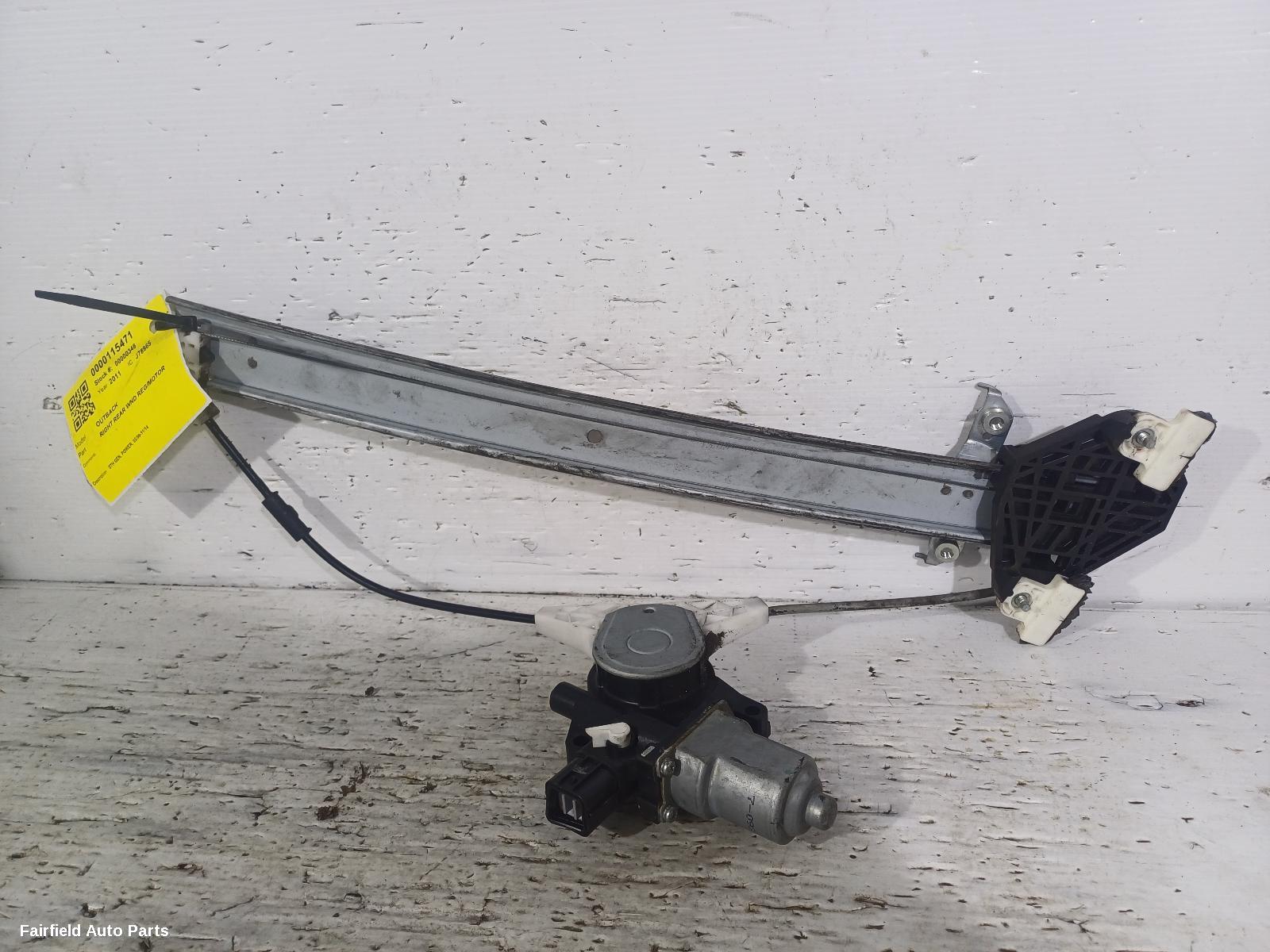 2009-2014 Subaru Outback Right Rear Wnd Reg Motor