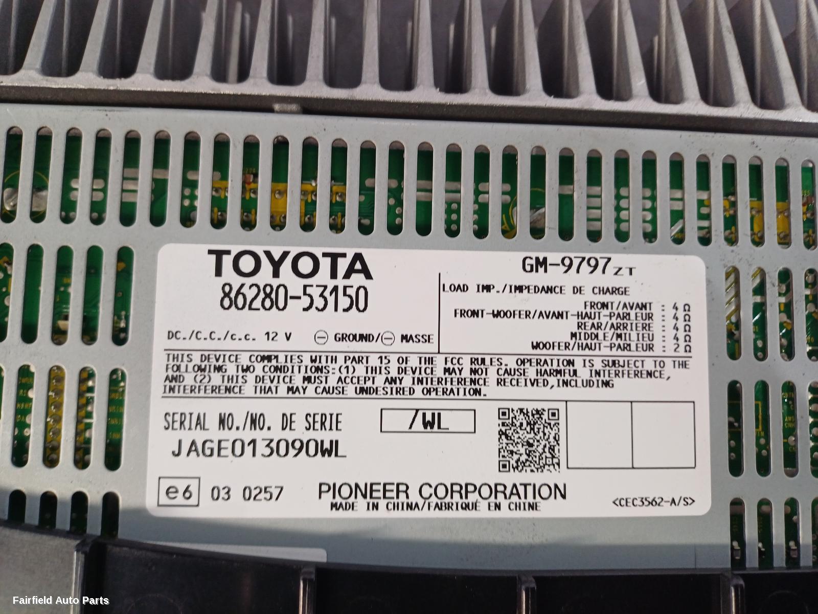 2005-2014 Lexus Is250/is250c Radio Cd Dvd Sat Tv