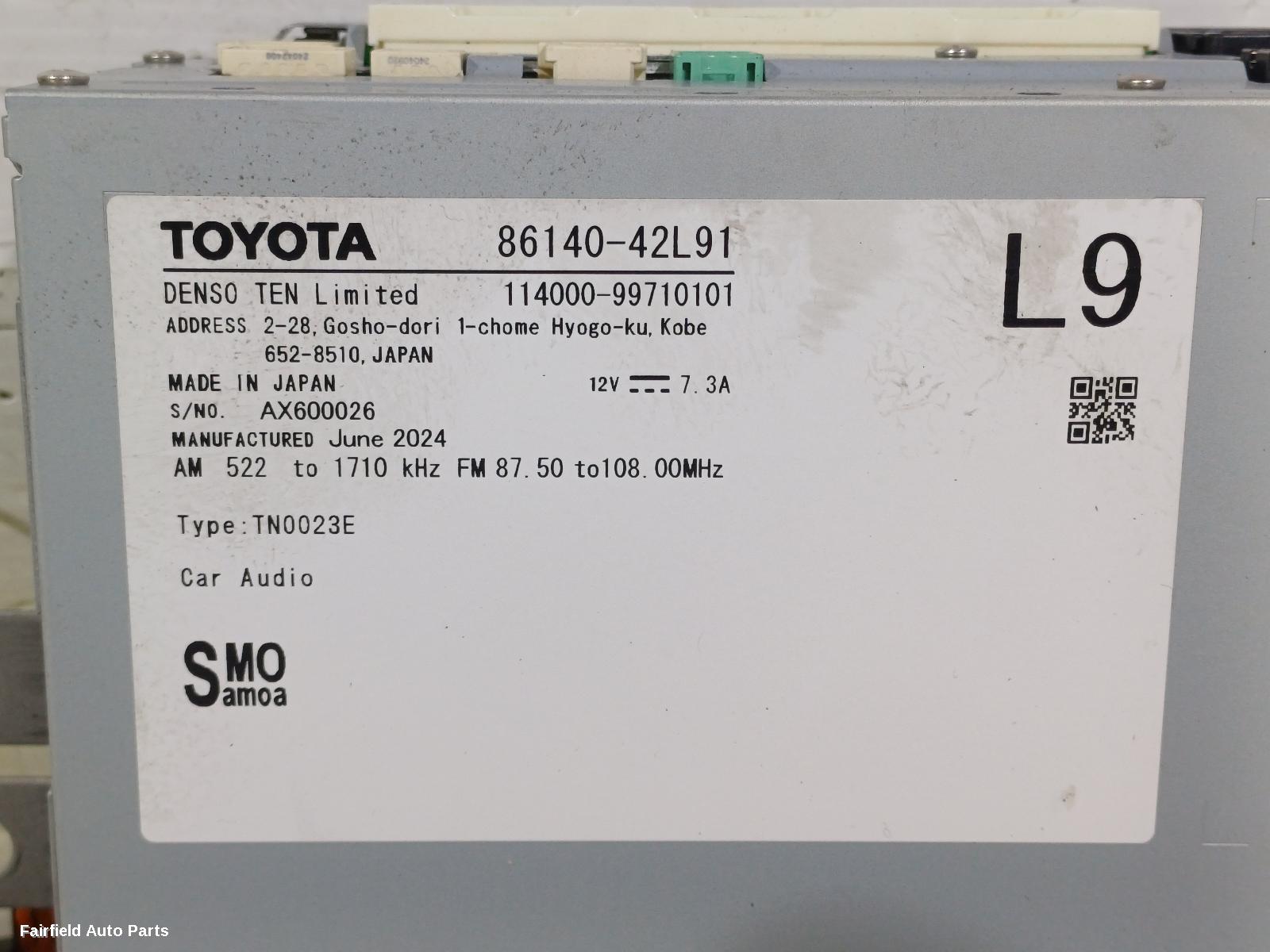 2022-2025 Toyota Rav4 Radio Cd Dvd Sat Tv