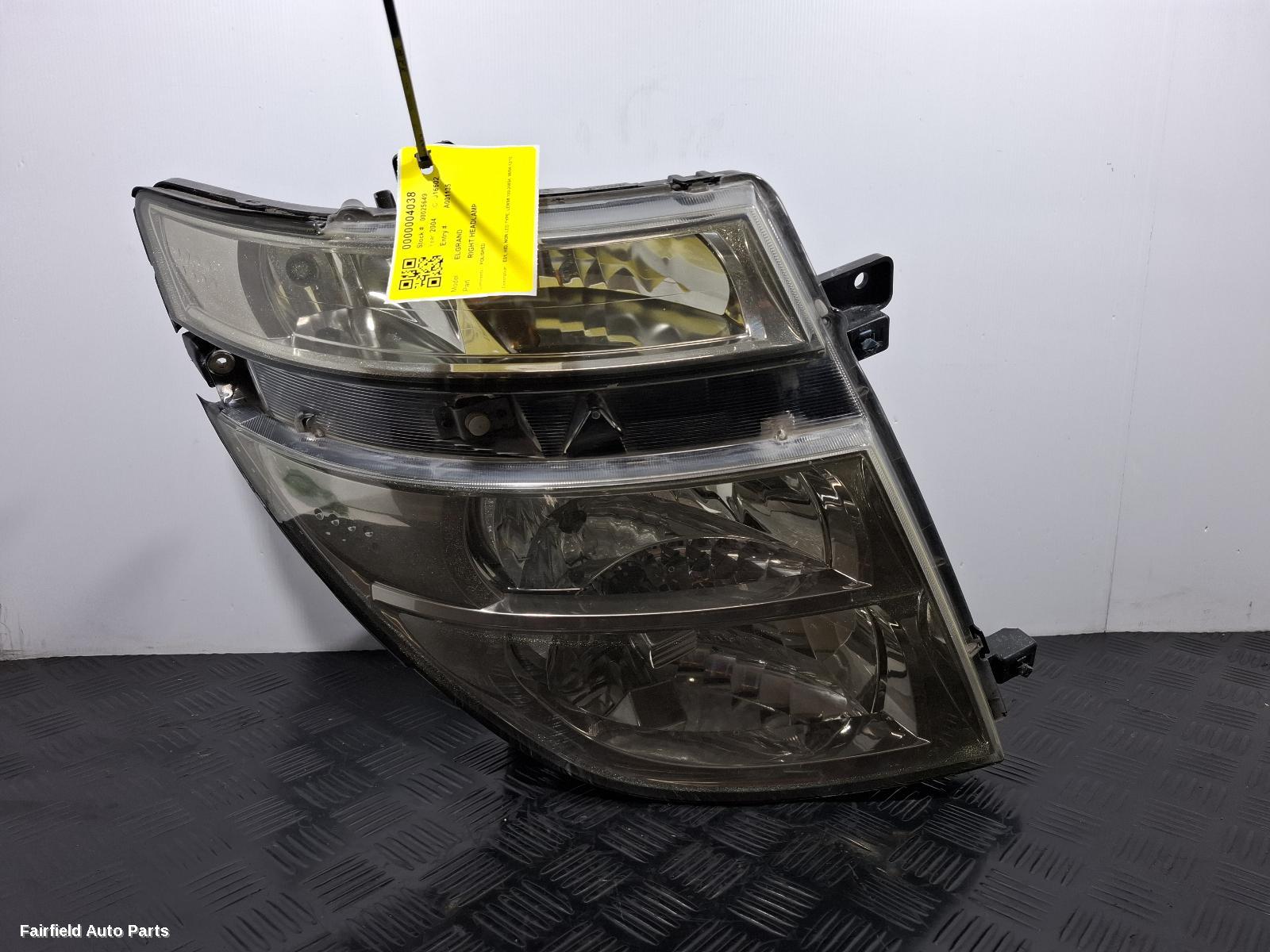 2002-2004 Nissan Elgrand Right Headlamp
