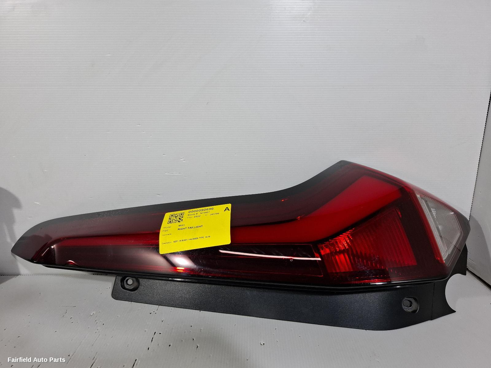 2018-2024 Mg Mg3 Right Taillight