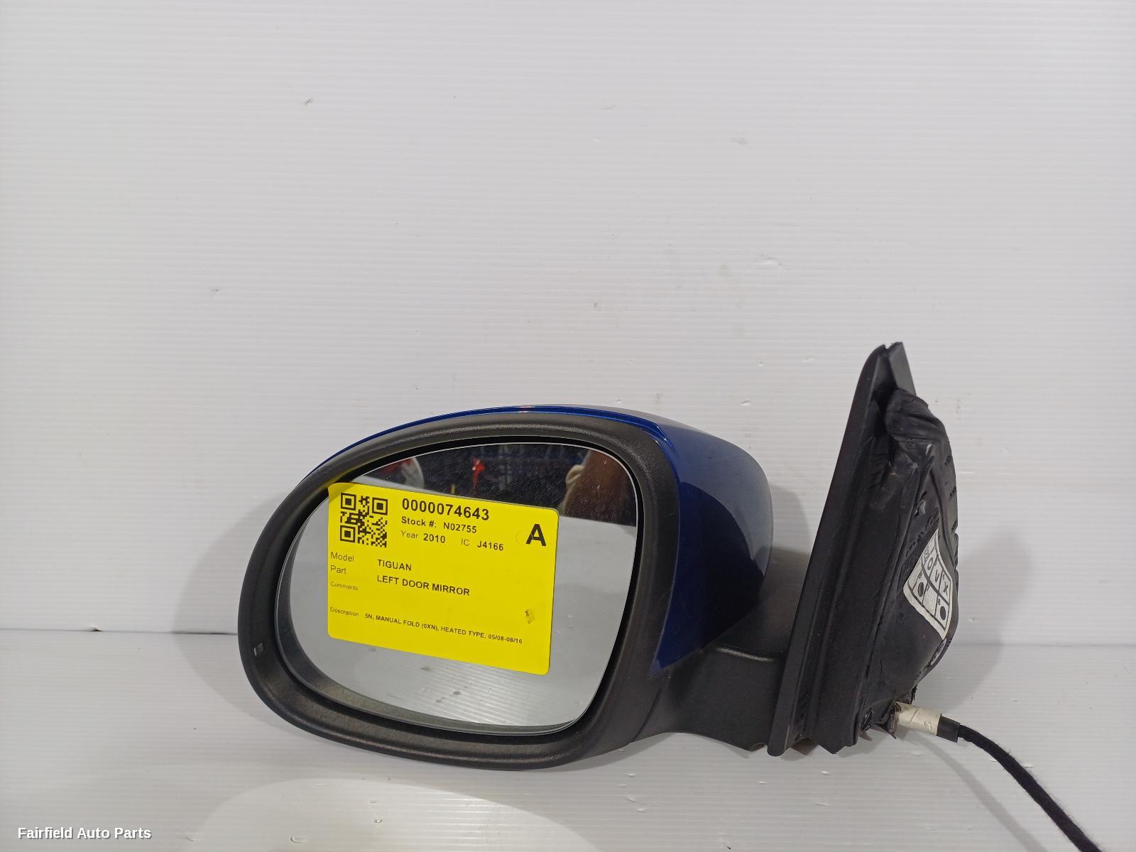 2008-2016 Volkswagen Tiguan Left Door Mirror