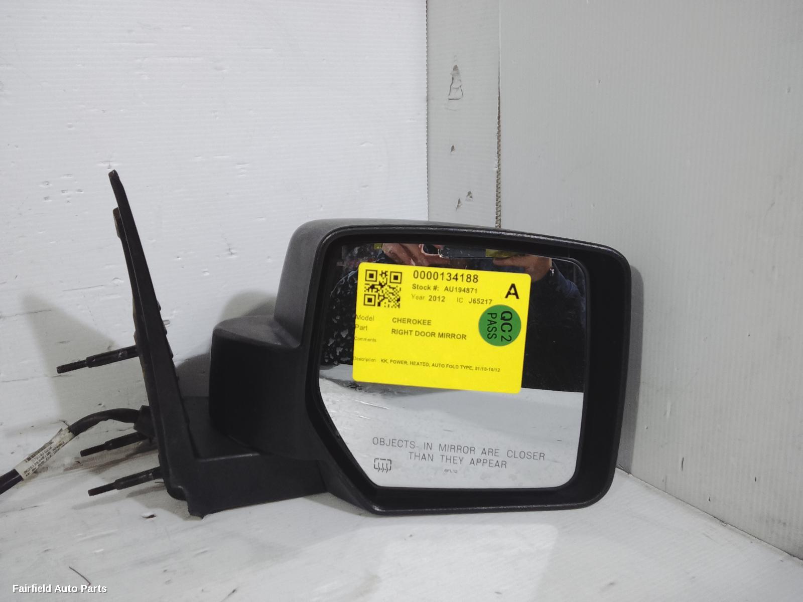 2010-2012 Jeep Cherokee Right Door Mirror