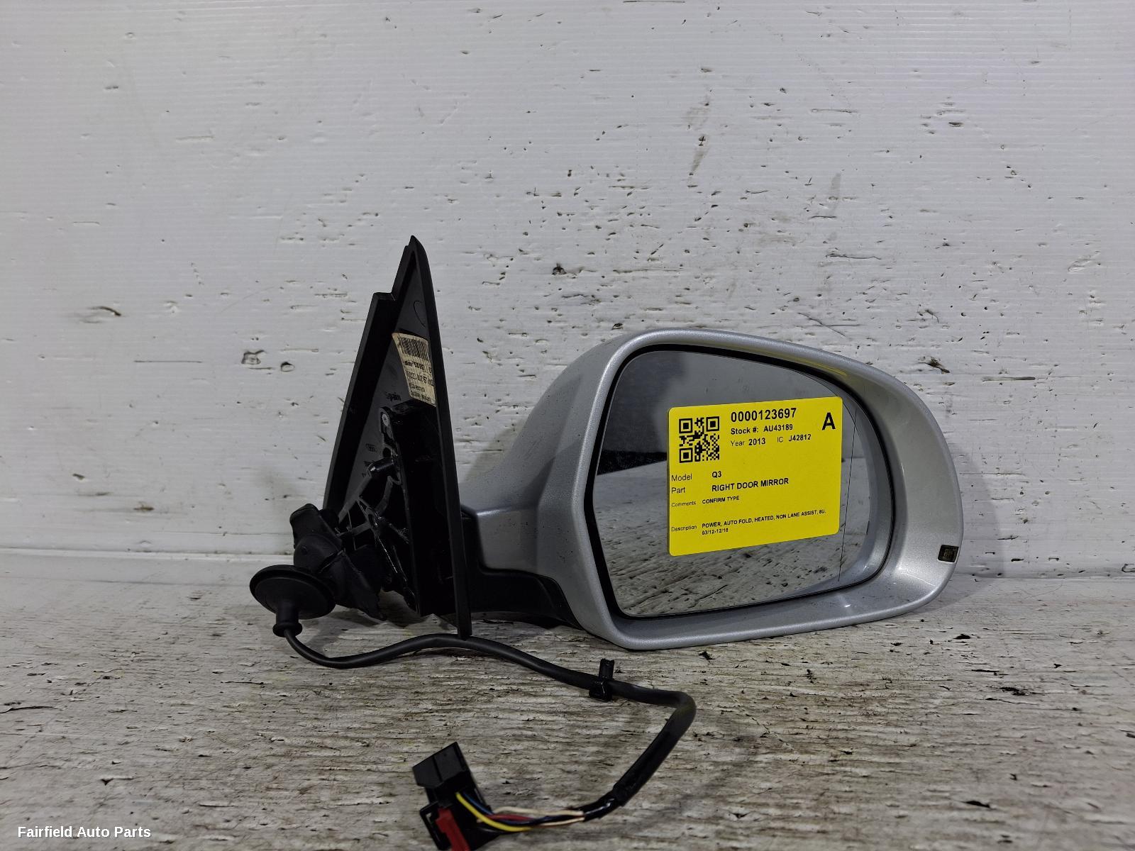 2012-2018 Audi Q3 Right Door Mirror