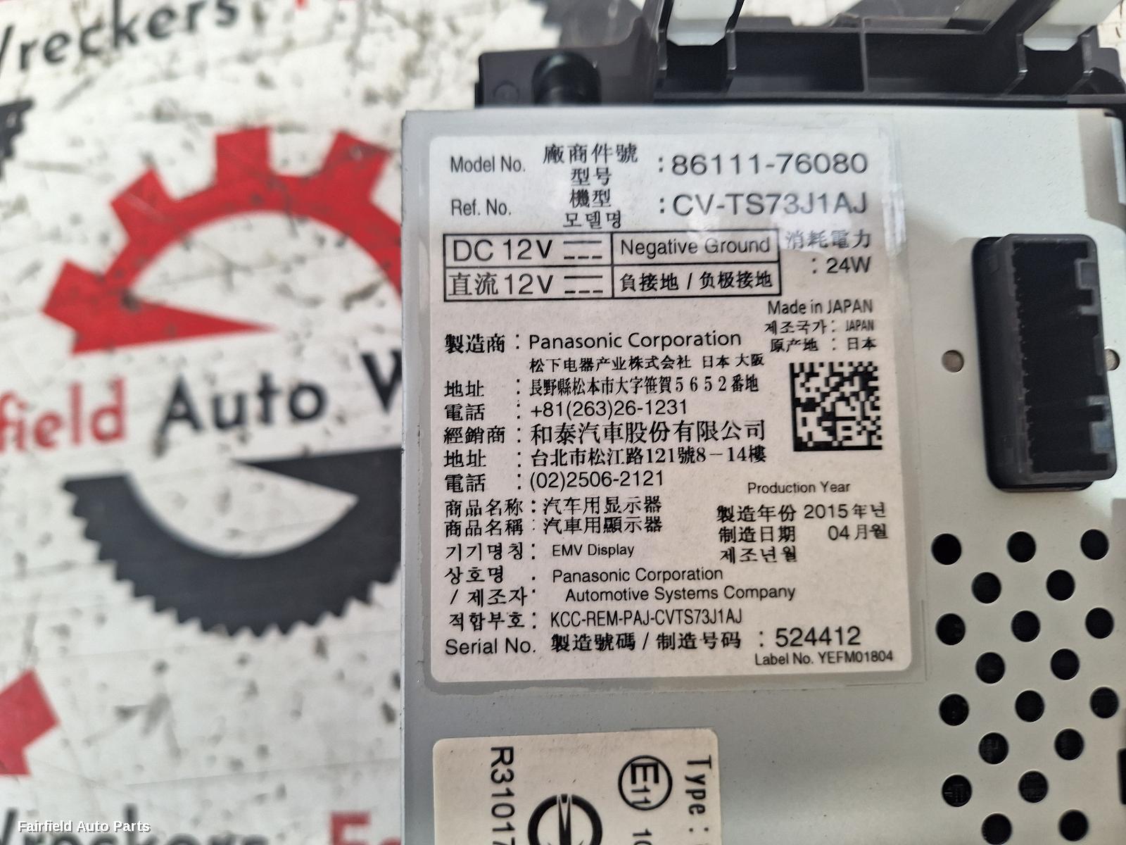 2011-2018 Lexus Ct200h Radio Cd Dvd Sat Tv