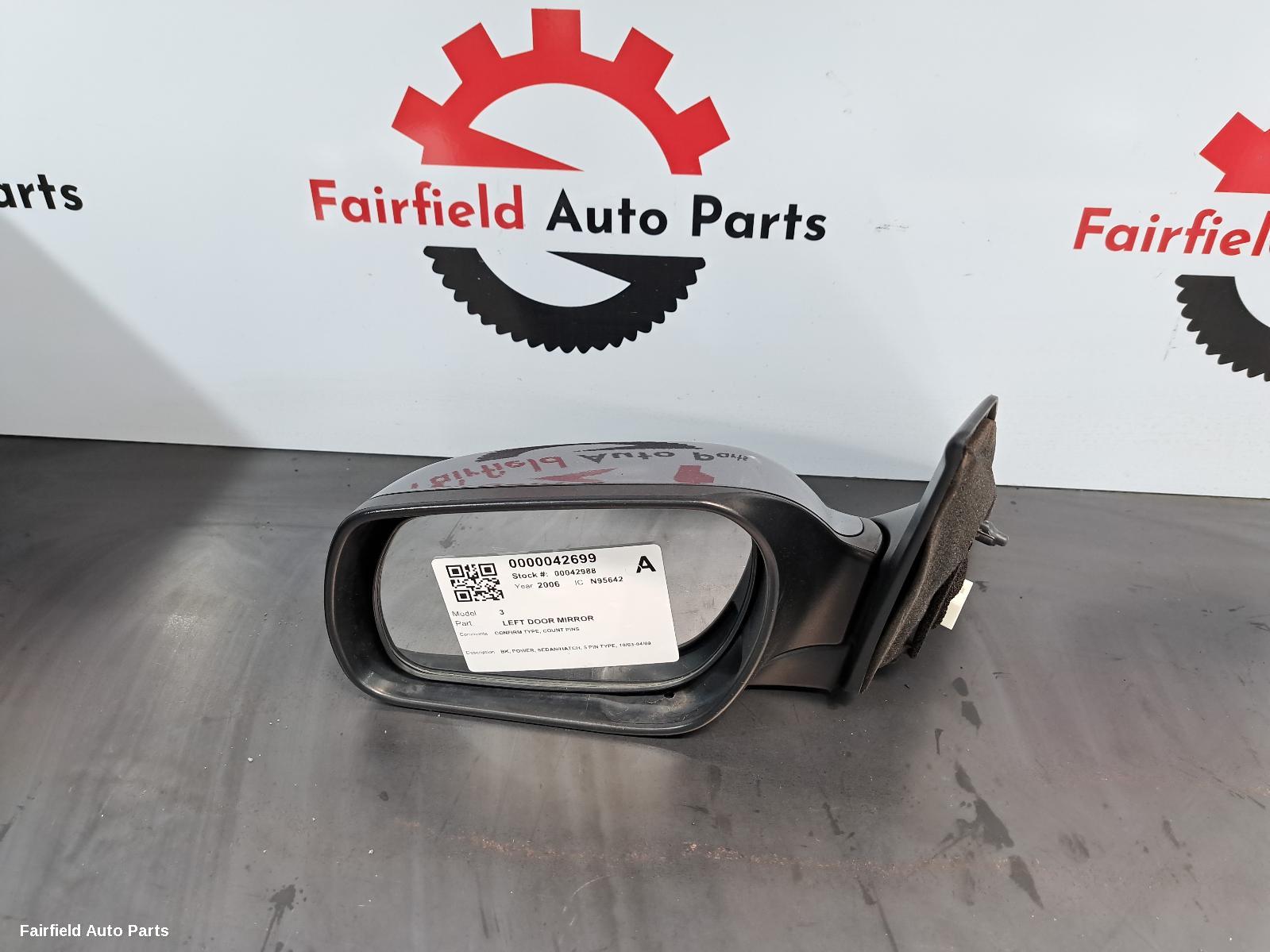 2006-2009 Mazda 3 Left Door Mirror