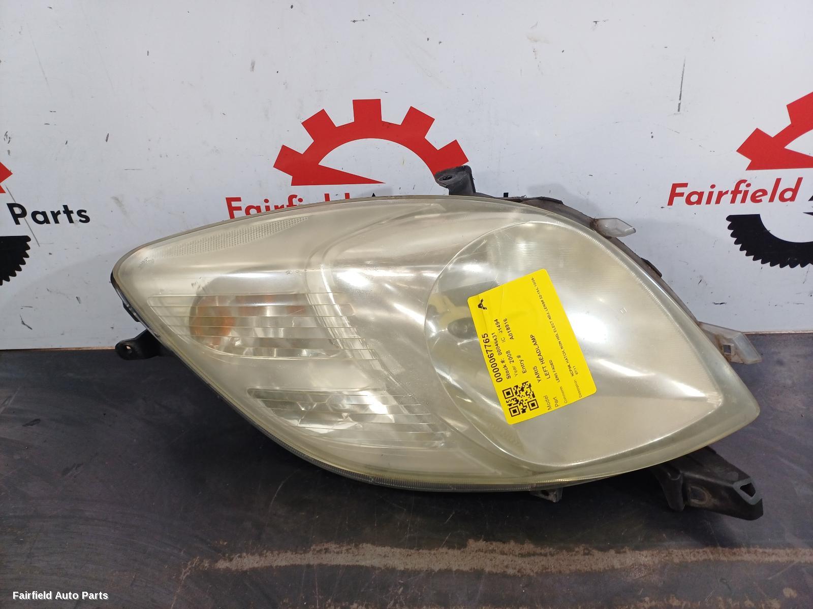 2008-2011 Toyota Yaris Left Headlamp