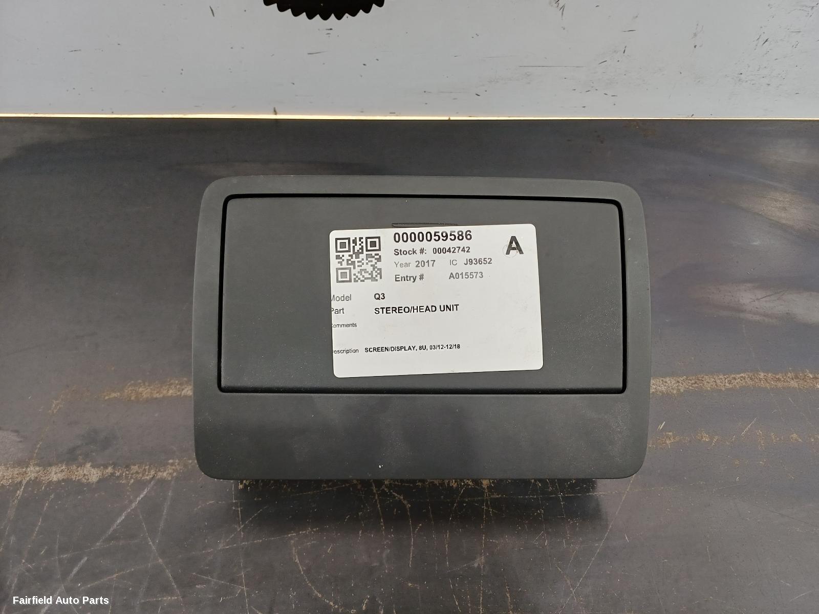 2012-2018 Audi Q3 Radio Cd Dvd Sat Tv
