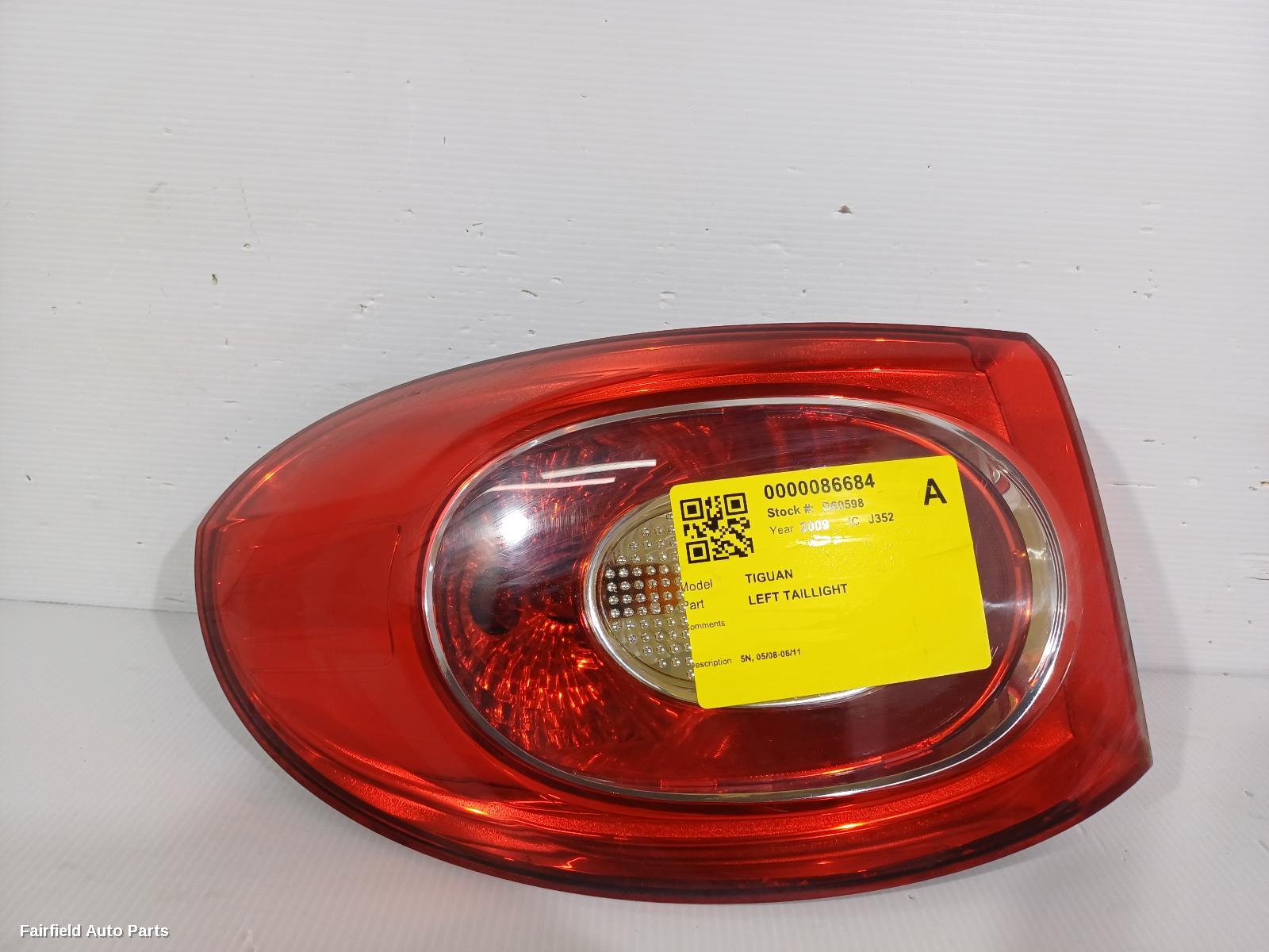 2008-2011 Volkswagen Tiguan Left Taillight