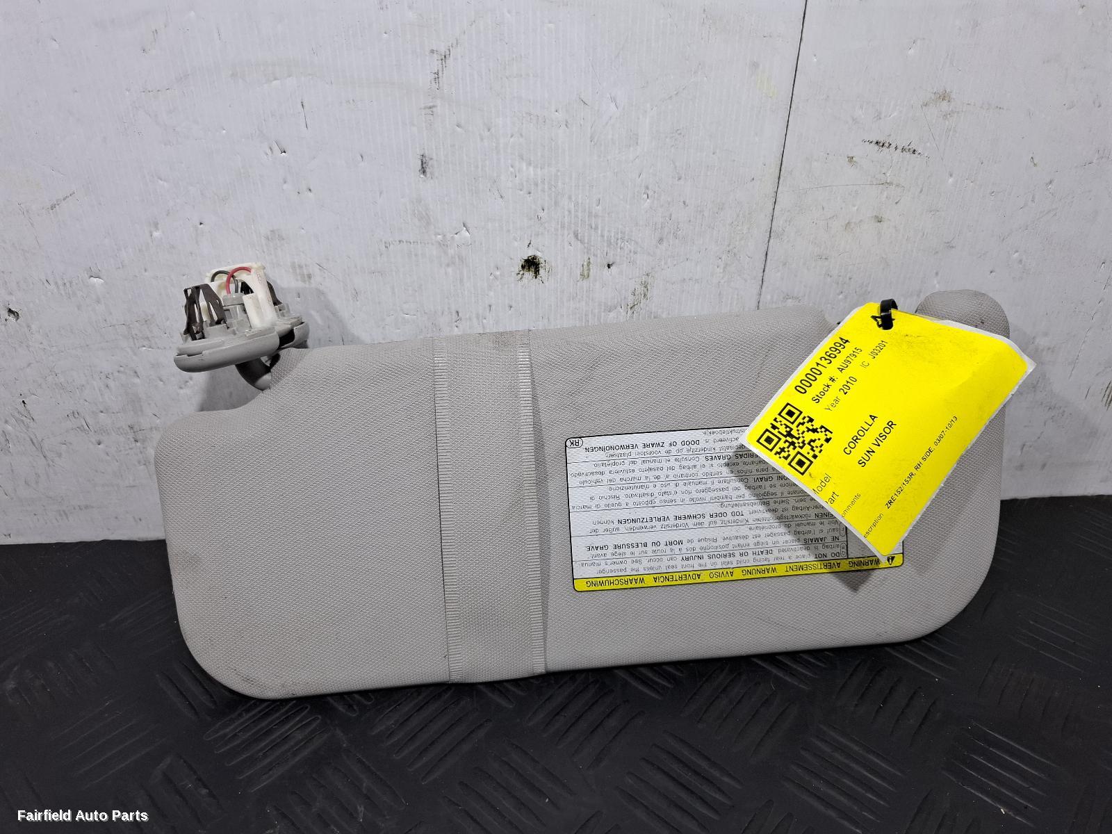 2007-2013 Toyota Corolla Sunvisor