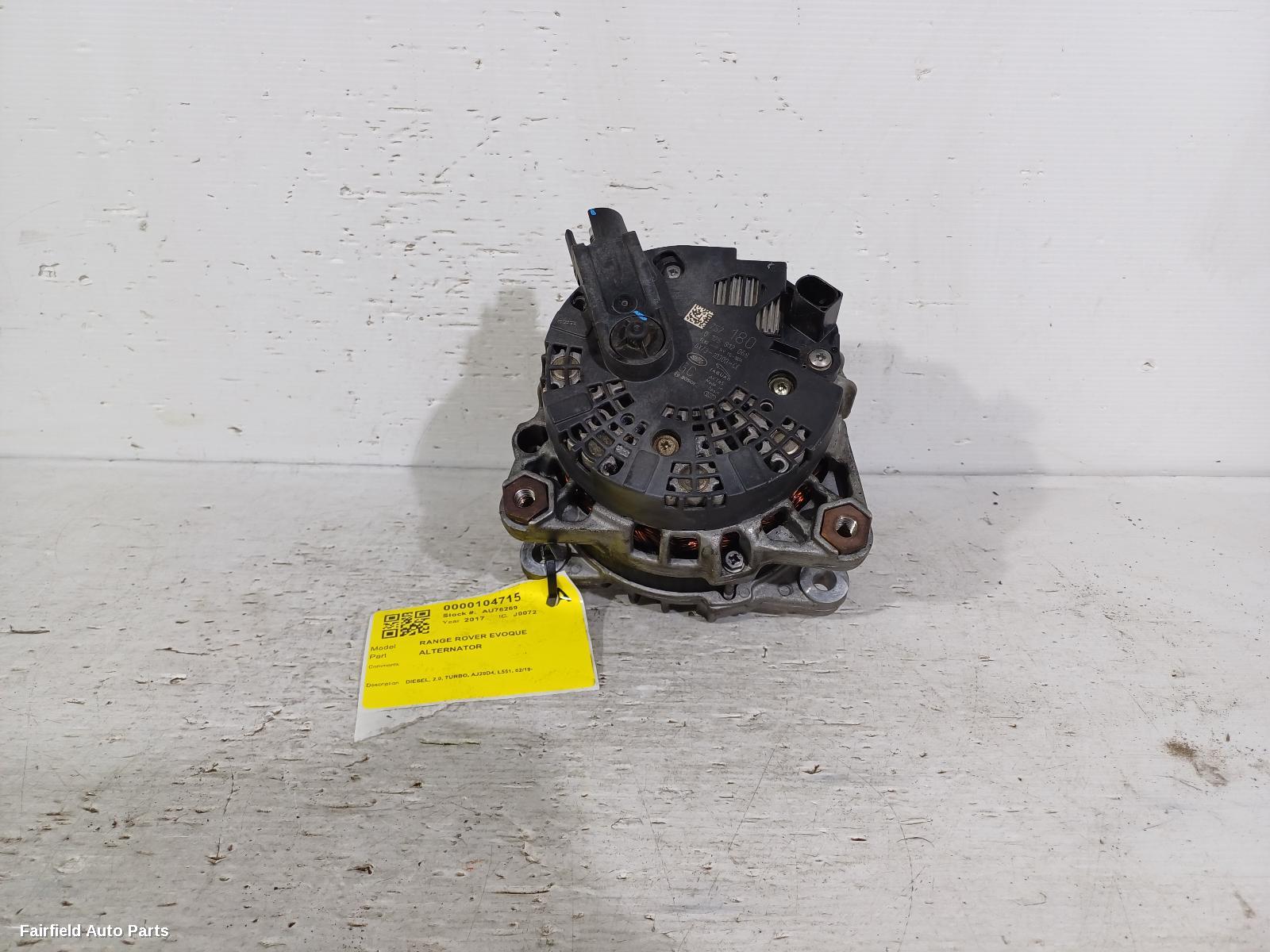 0-2024 Land Rover Rangerover Evoque Alternator