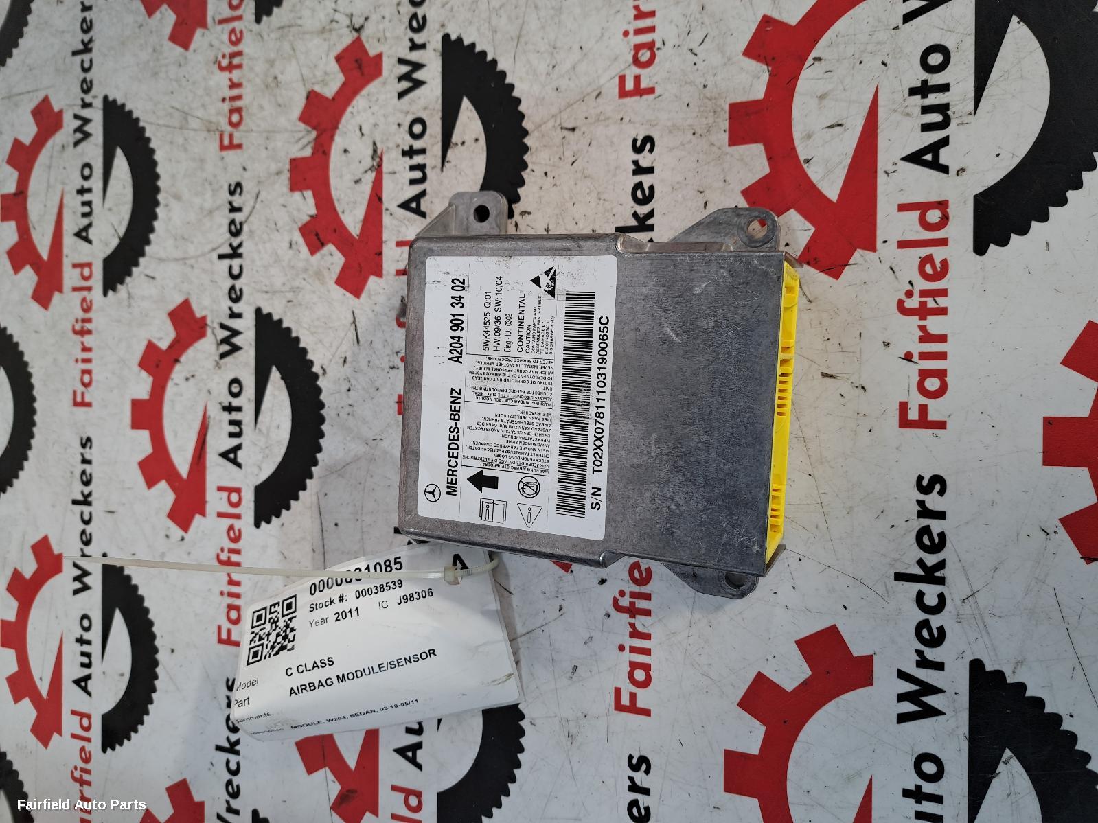 2010-2011 Mercedes C Class Airbag Module Sensor