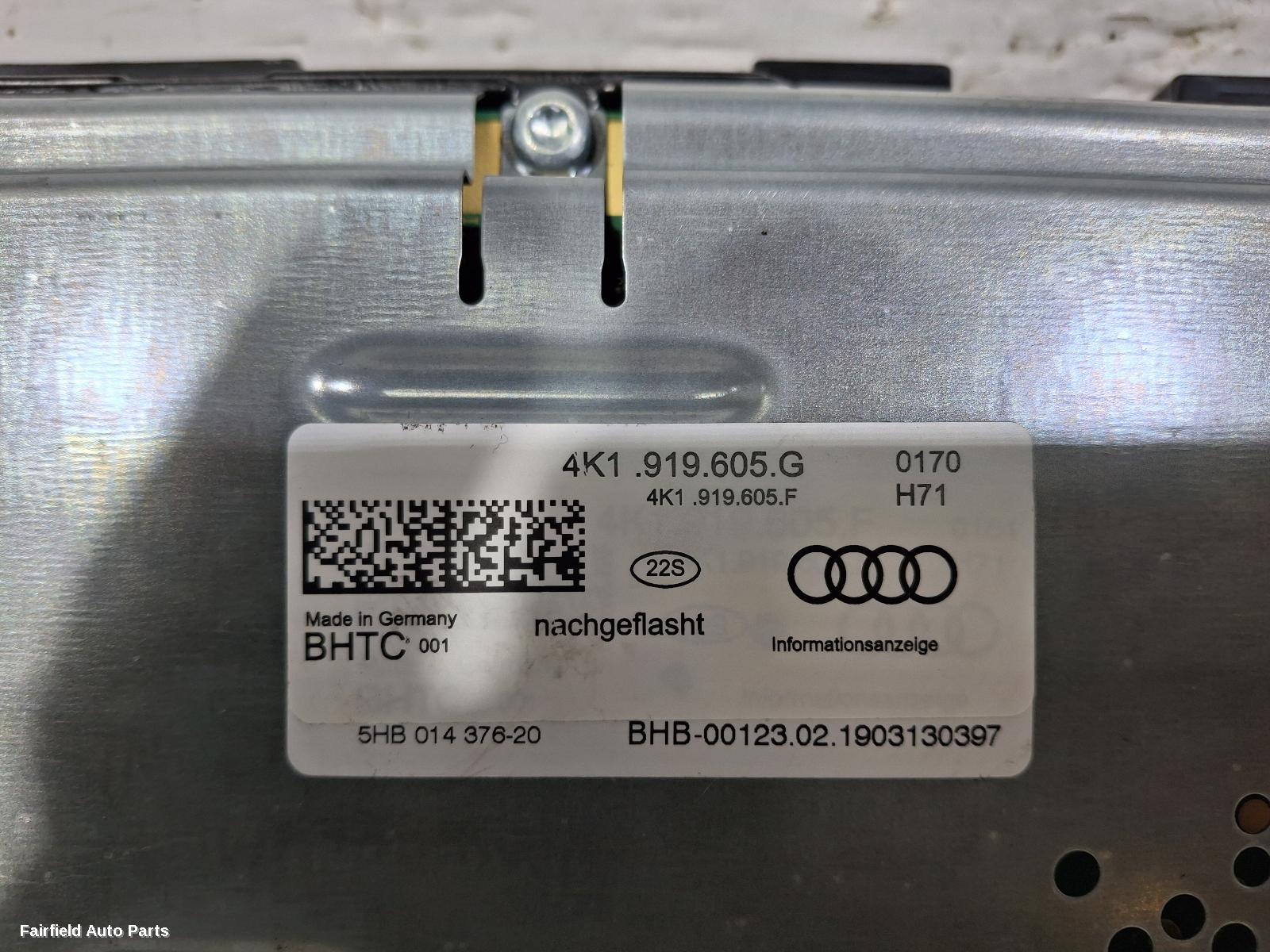 2018-2019 Audi A7 Radio Cd Dvd Sat Tv