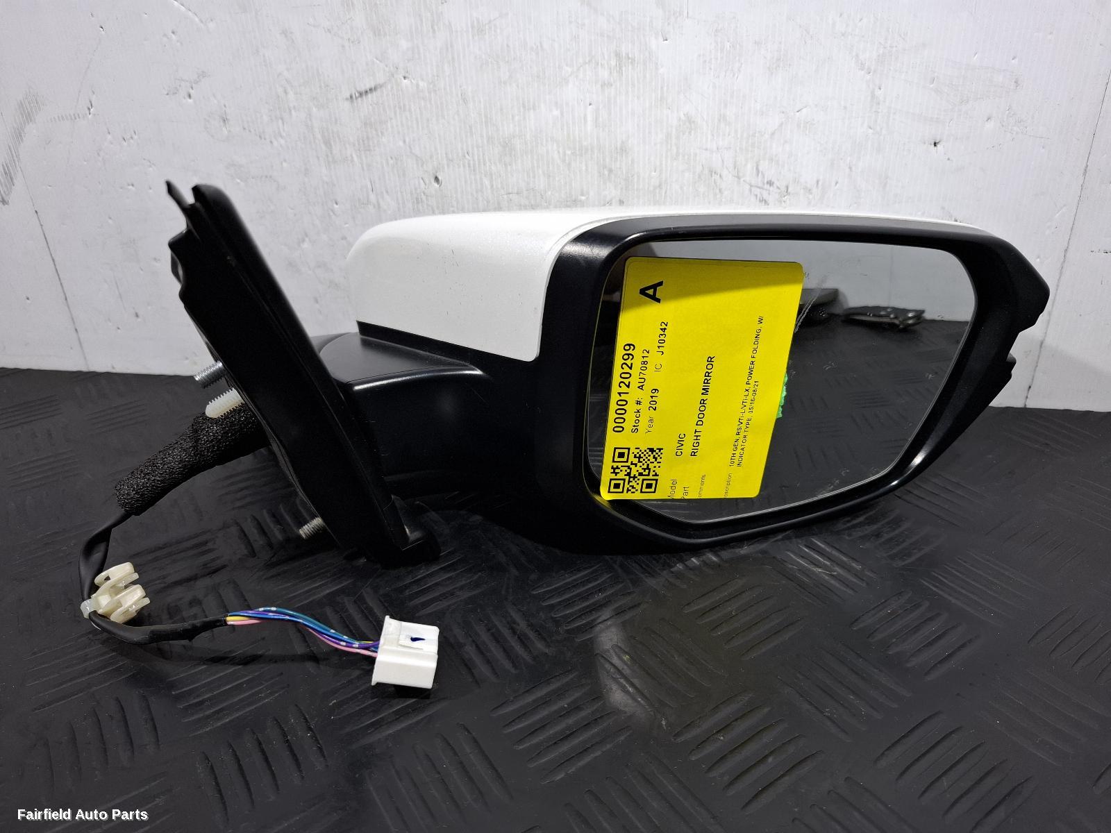 2016-2021 Honda Civic Right Door Mirror