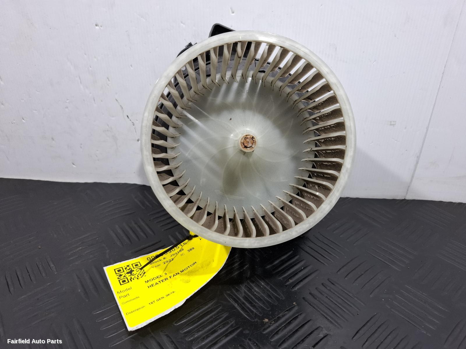2019-2026 Tesla Model 3 Heater Fan Motor