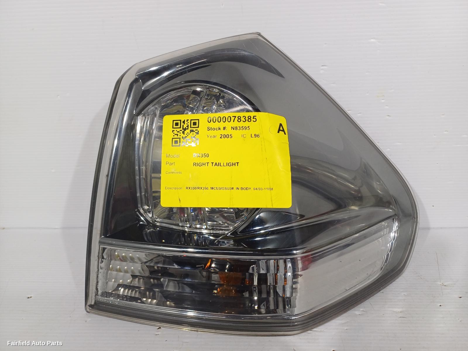 2003-2008 Lexus Rx Series Right Taillight