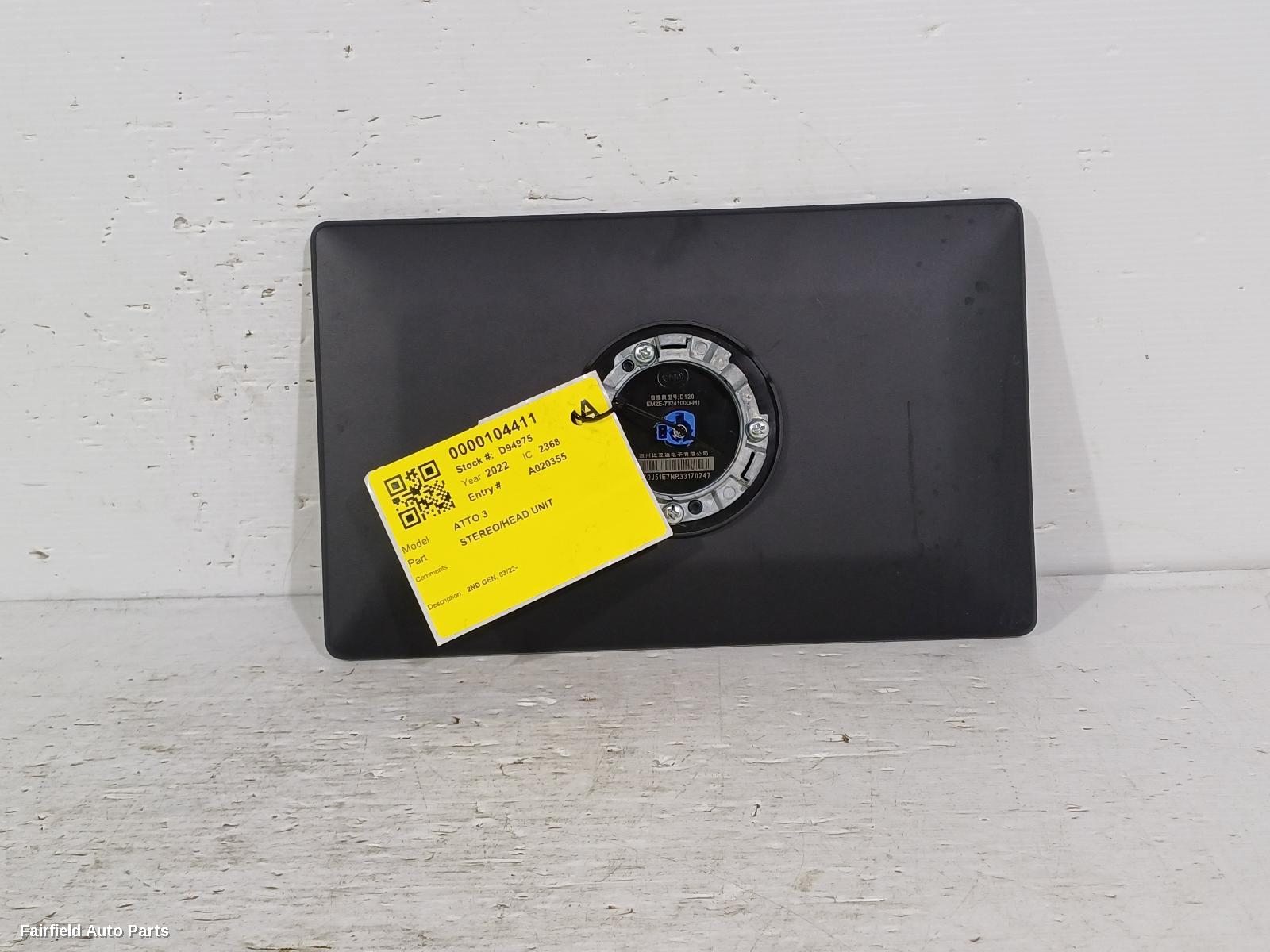 2022-2025 Byd Atto 3 Radio Cd Dvd Sat Tv