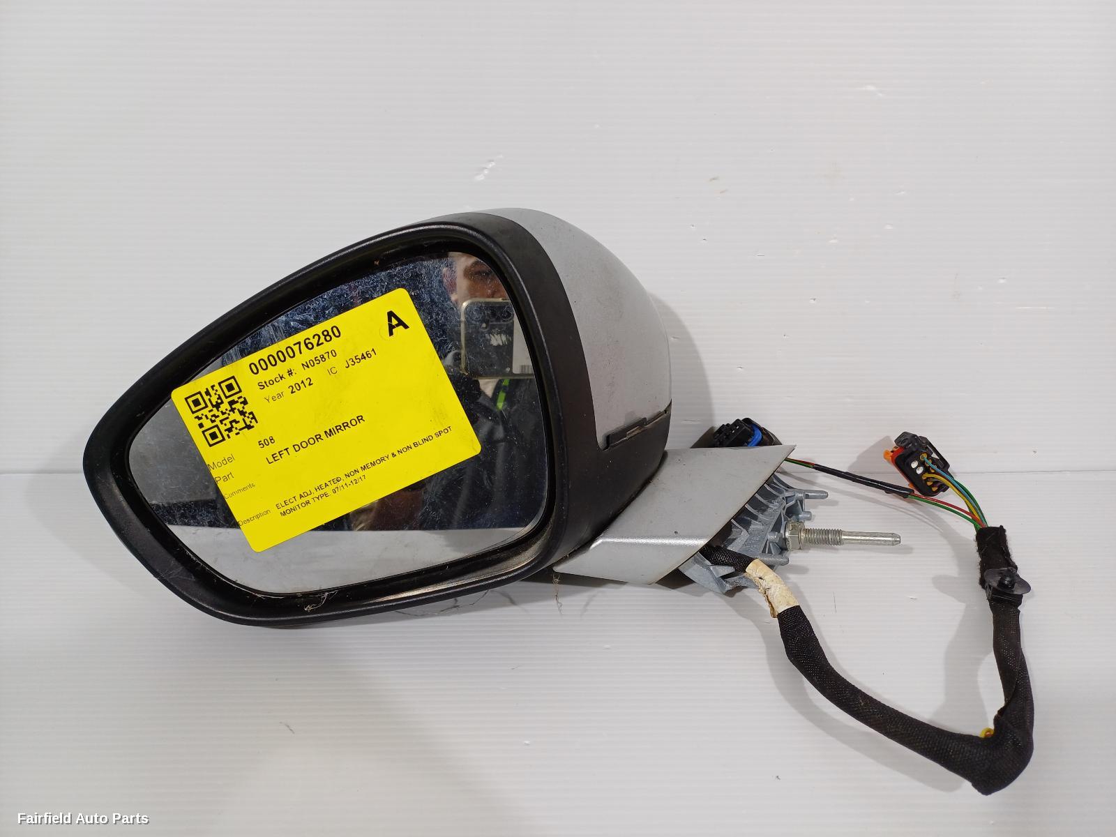2011-2017 Peugeot 508 Left Door Mirror