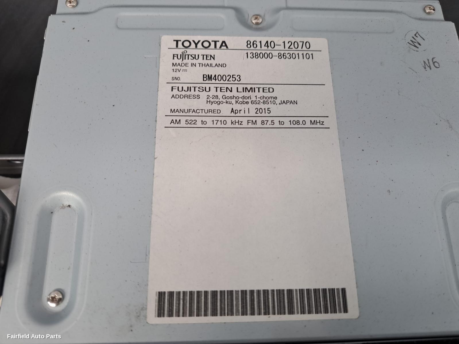 2015-2018 Toyota Corolla Radio Cd Dvd Sat Tv