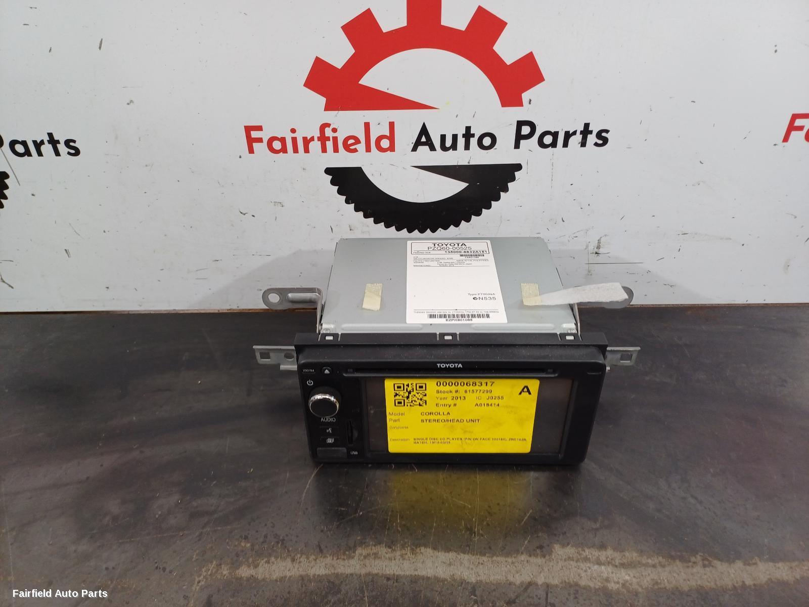 2012-2015 Toyota Corolla Radio Cd Dvd Sat Tv