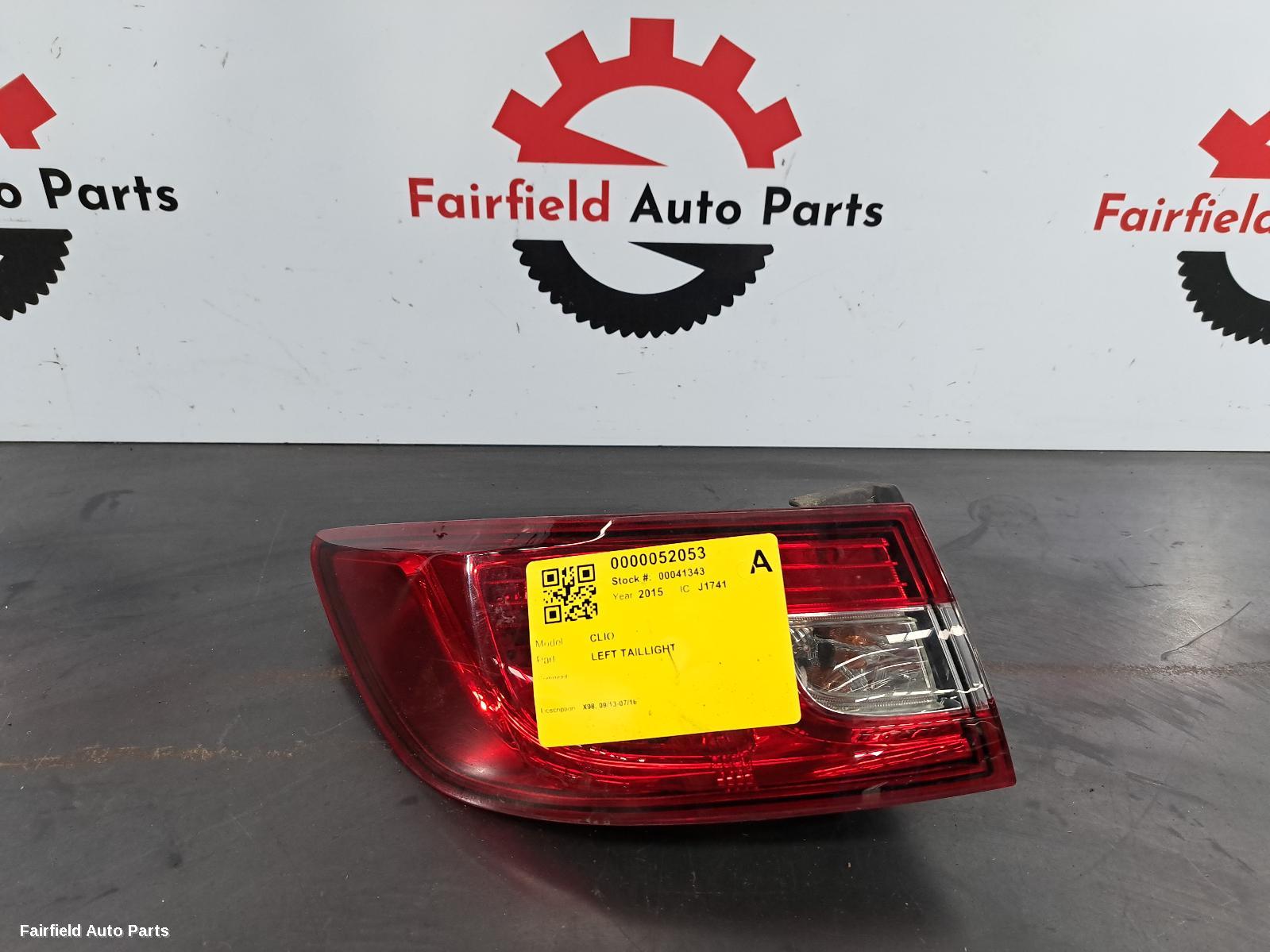 2013-2019 Renault Clio Left Taillight