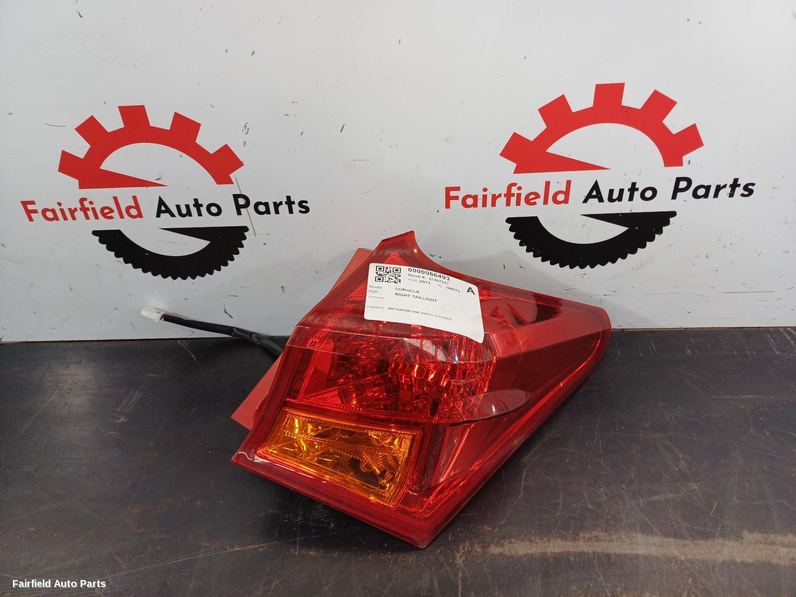2012-2015 Toyota Corolla Right Taillight