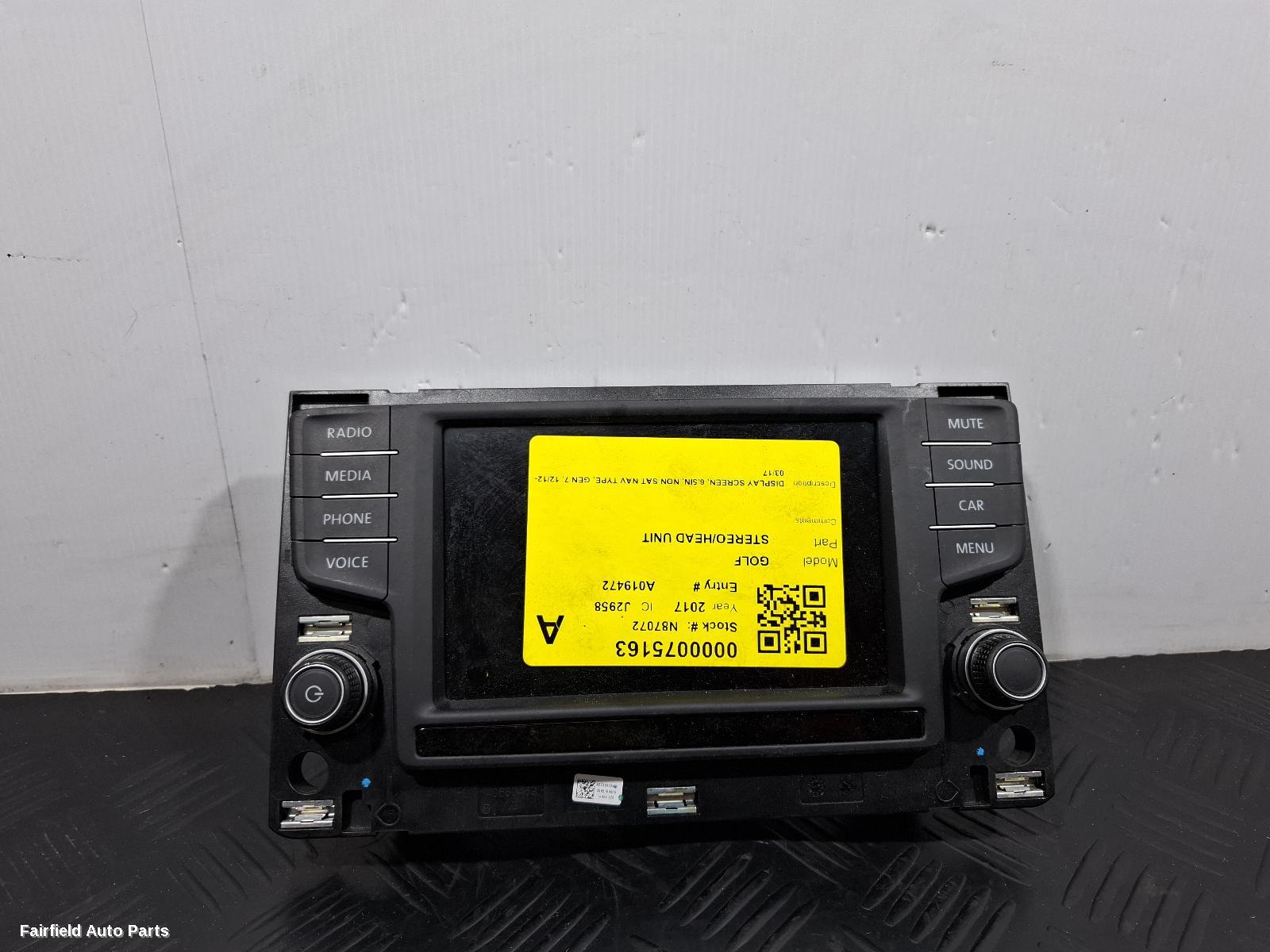 2012-2017 Volkswagen Golf Radio Cd Dvd Sat Tv